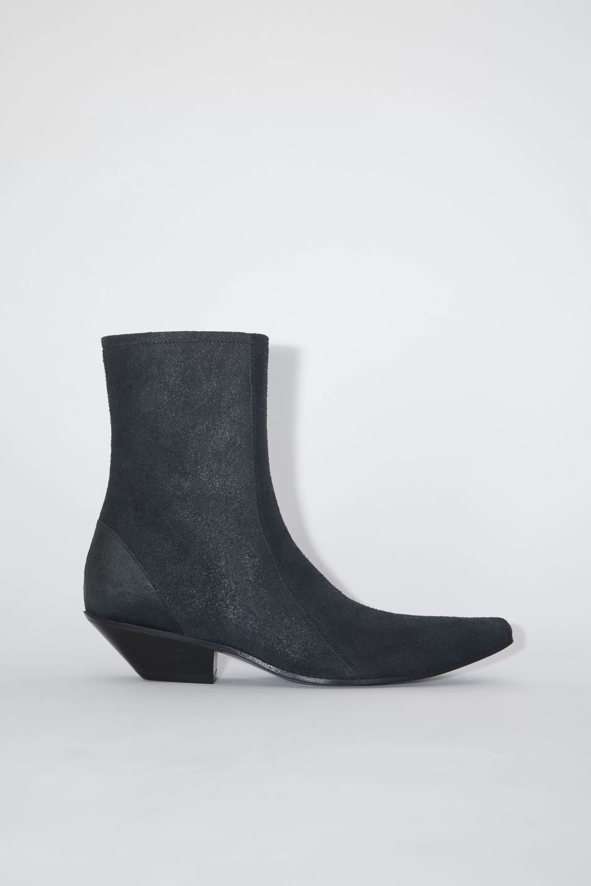 Acne Studios Ankle Boots Aus Leder Anthrazit/Schwarz Clearance