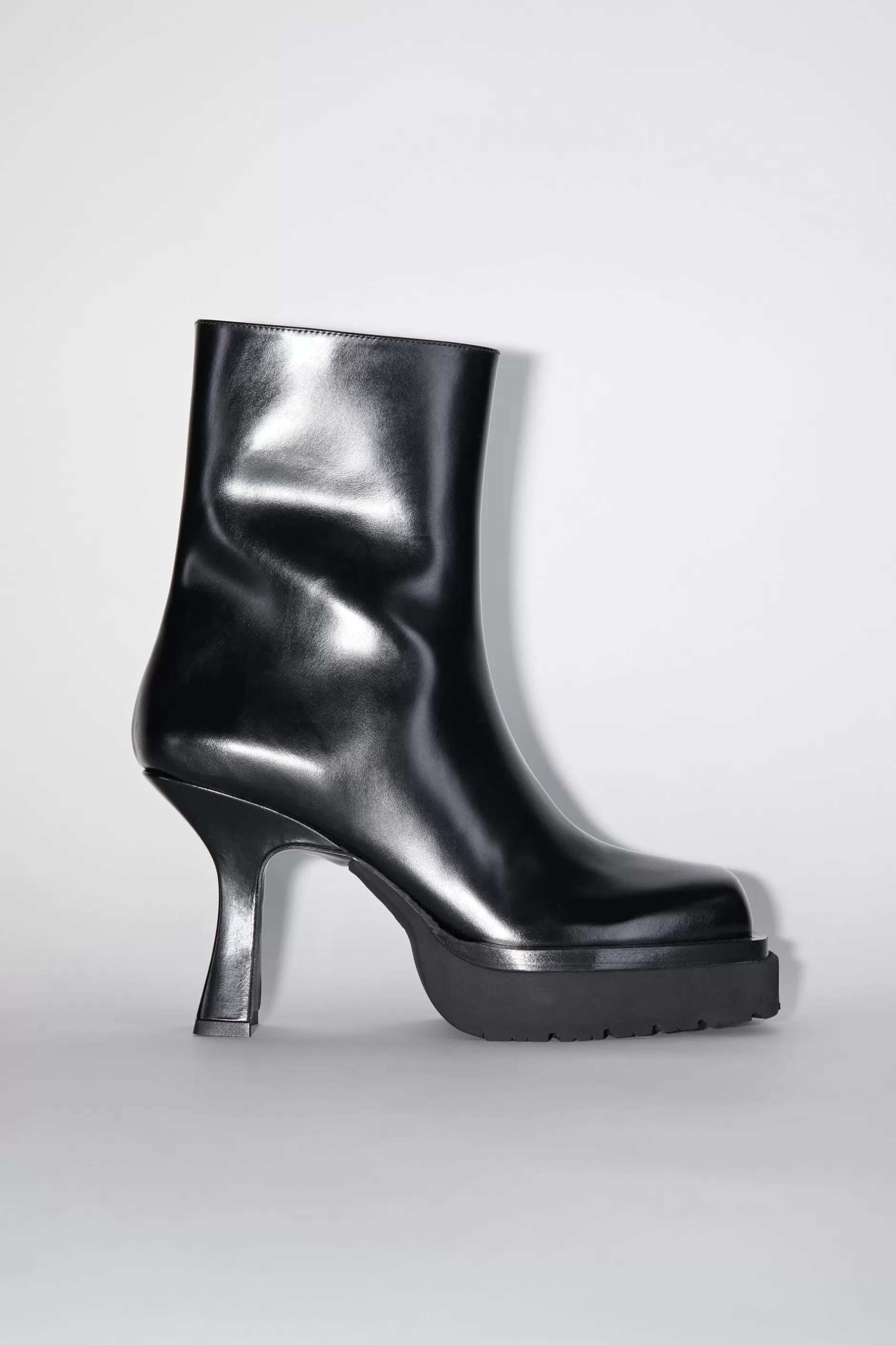 Acne Studios Ankle Boots Aus Leder Mit Plateauabsatz Schwarz Best