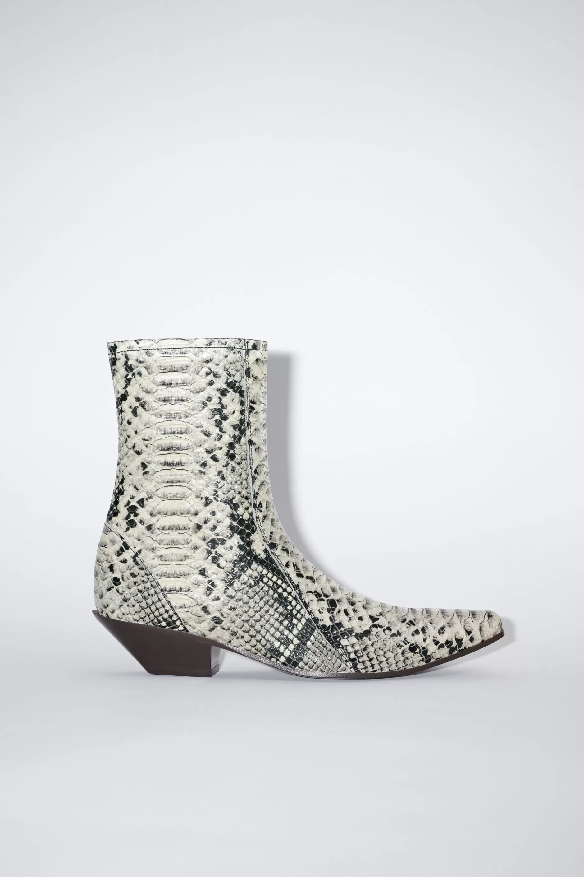 Acne Studios Ankle Boots Aus Leder Mit Schlangen-Print Beige Multi Flash Sale