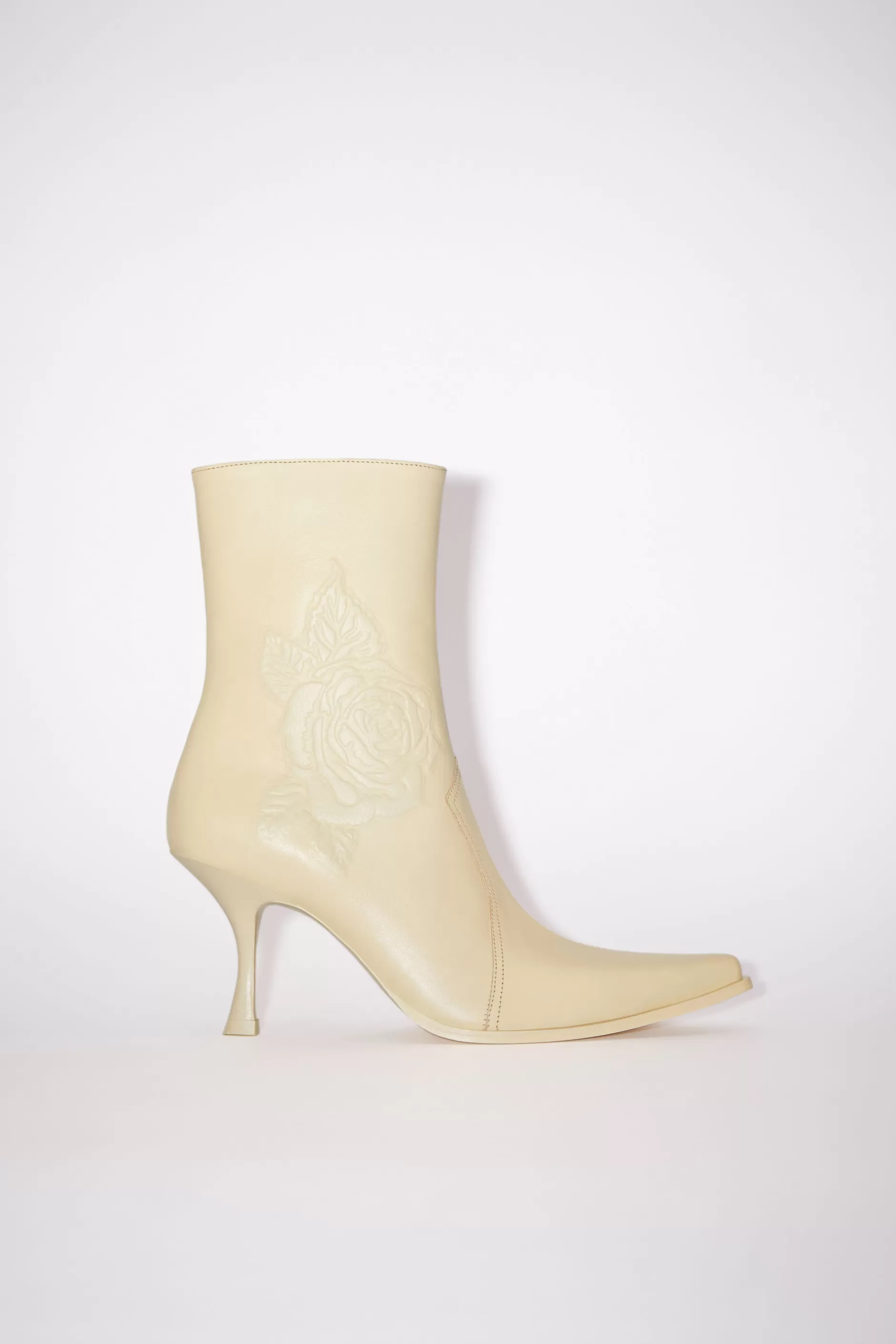 Acne Studios Ankle Boots Mit Absatz Creme-Beige Cheap