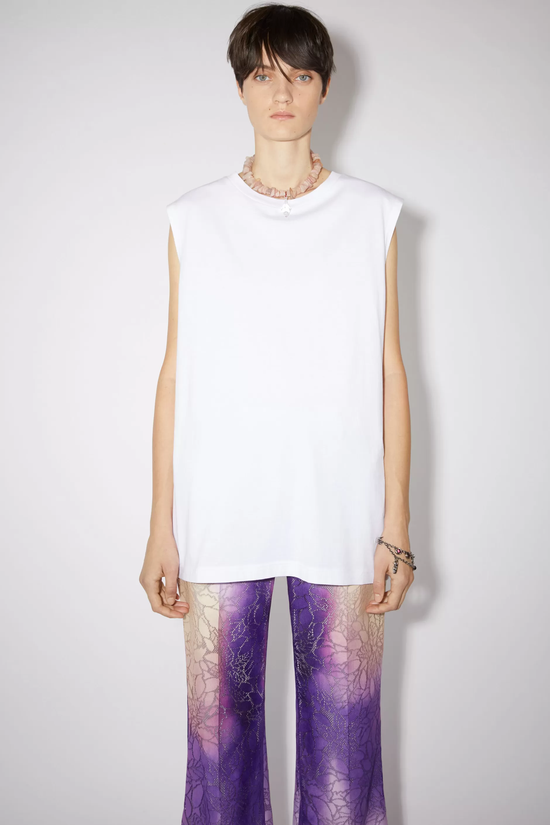 Acne Studios Armelloses T-Shirt Optisches Weis Shop