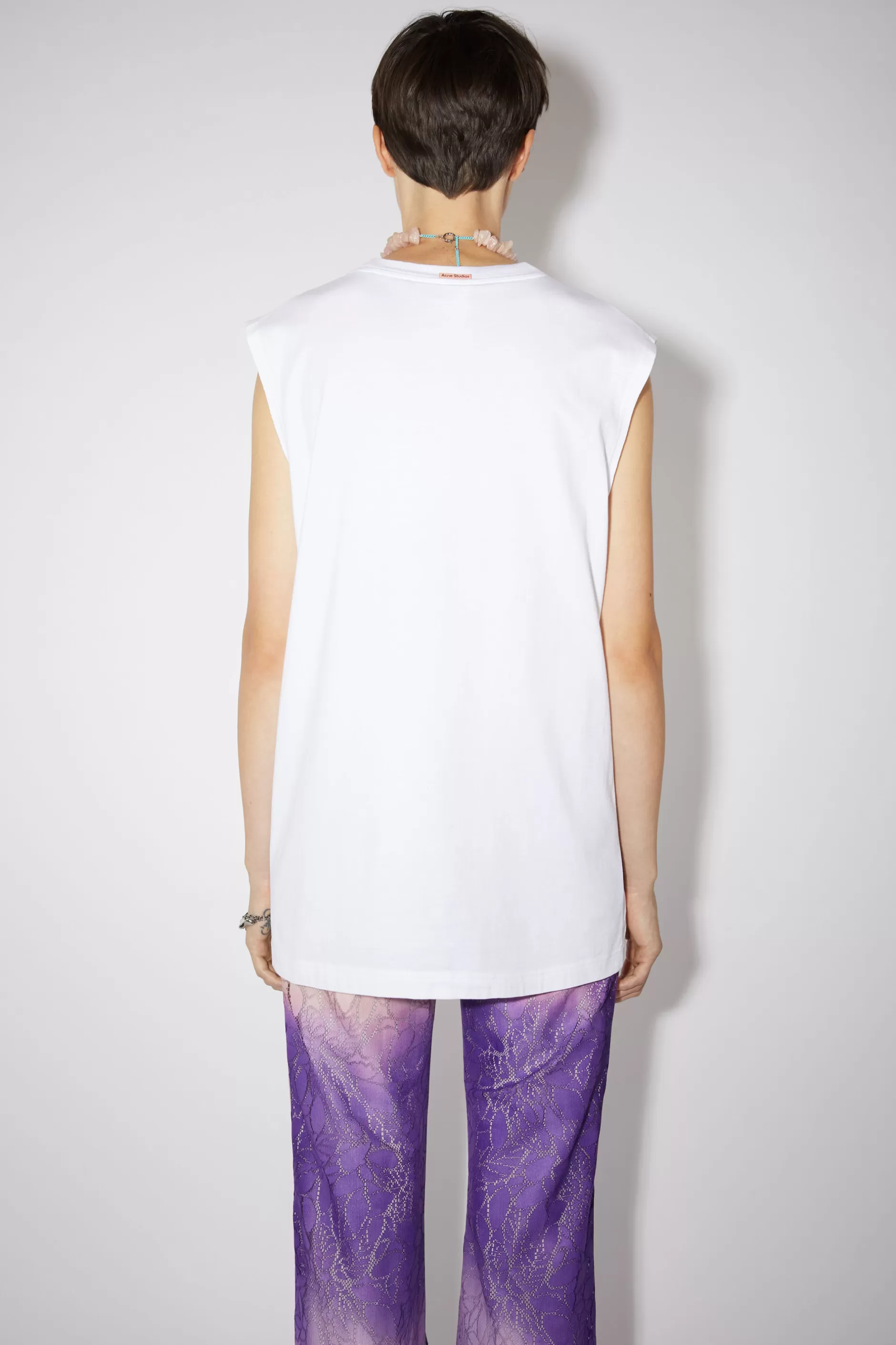 Acne Studios Armelloses T-Shirt Optisches Weis Shop