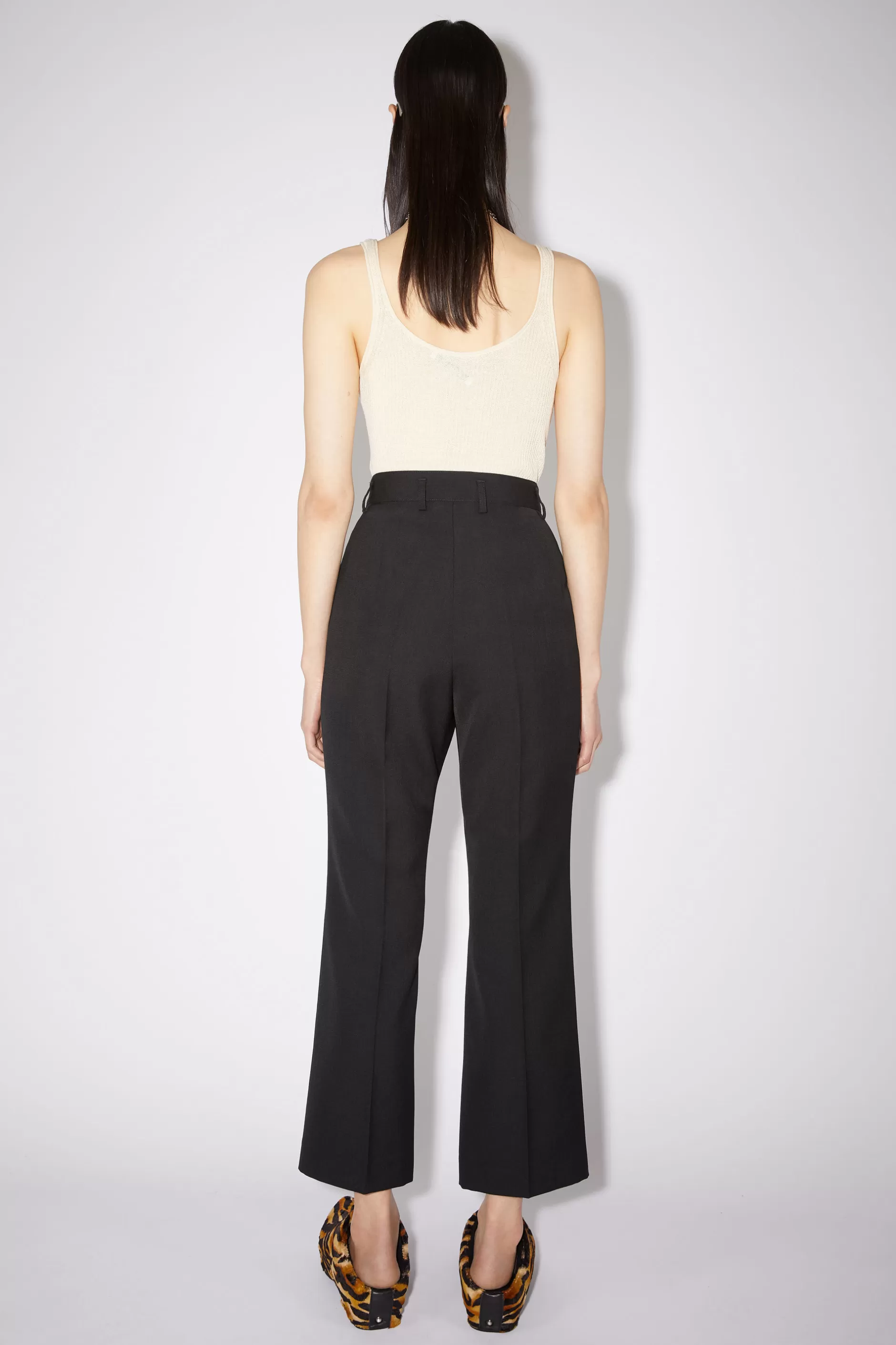 Acne Studios Ausgestellte Hose Aus Woll-Mix Schwarz Flash Sale