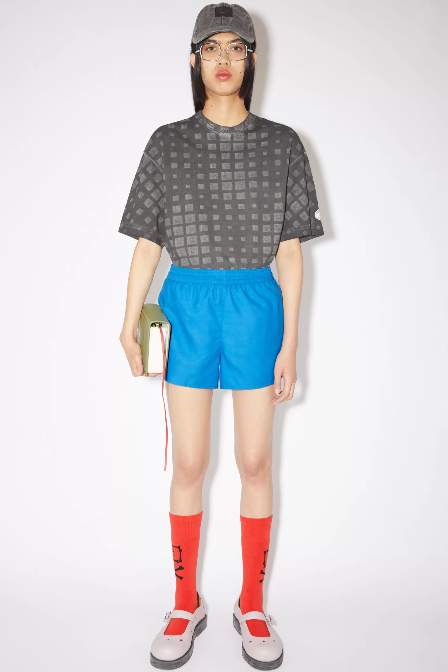 Acne Studios Badeshorts Mit Wasserreaktivem Logo Saphirblau New