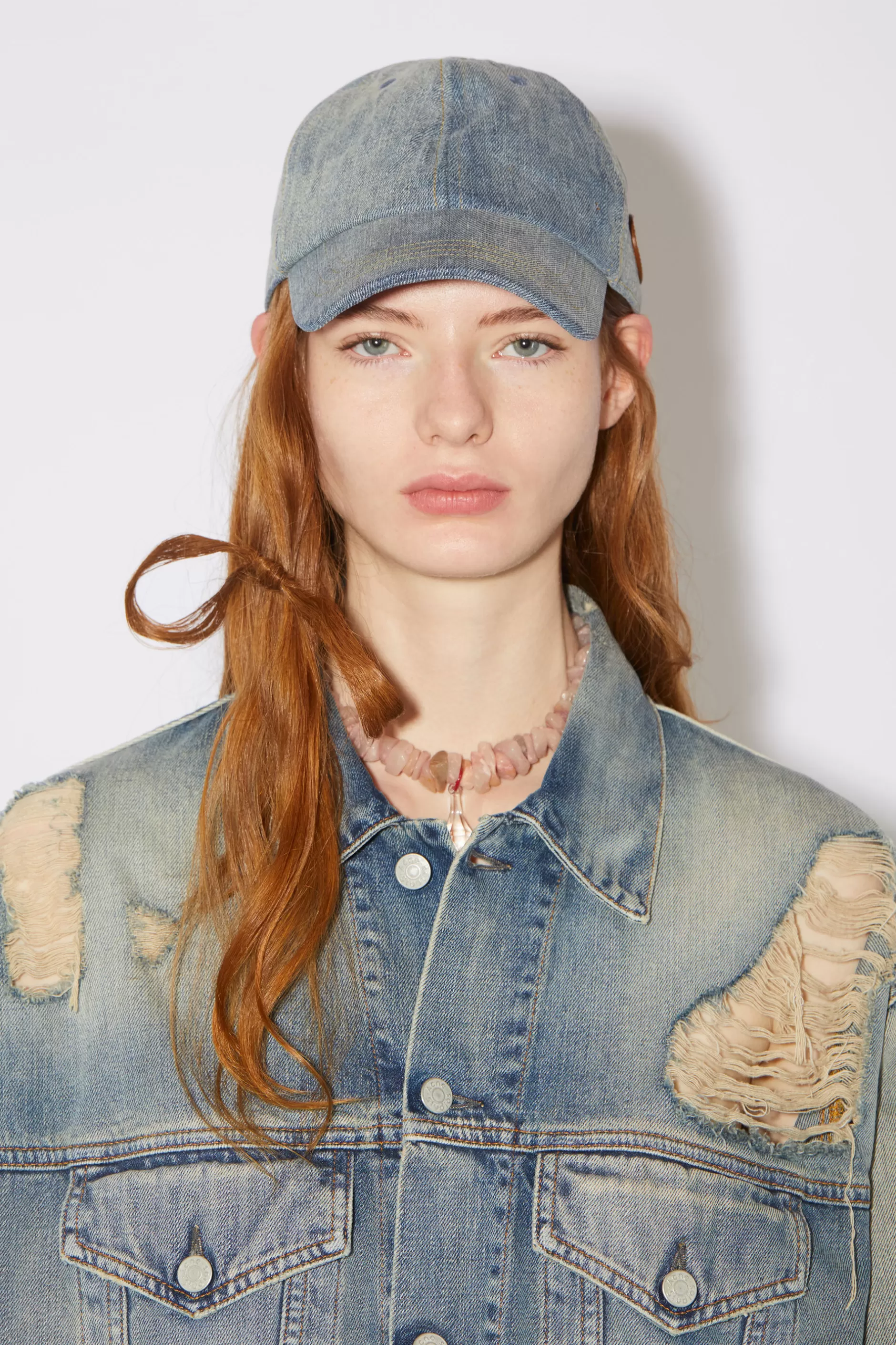 Acne Studios Baseballkappe Aus Denim Mid Blue Best