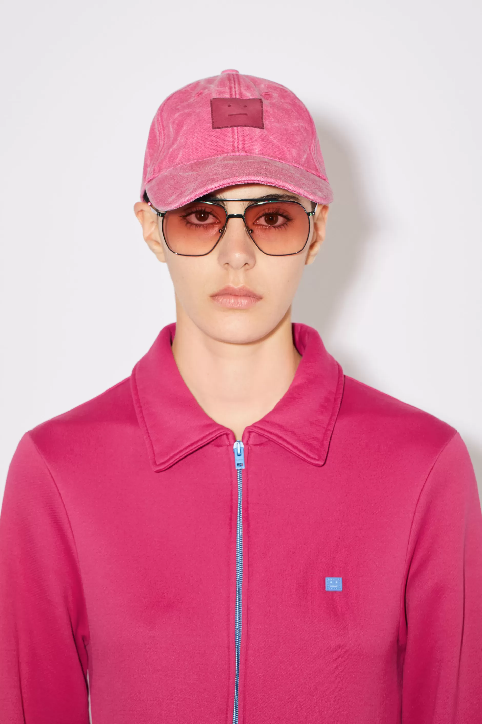 Acne Studios Baseballkappe Mit Leder-Aufnaher Fuchsia Online