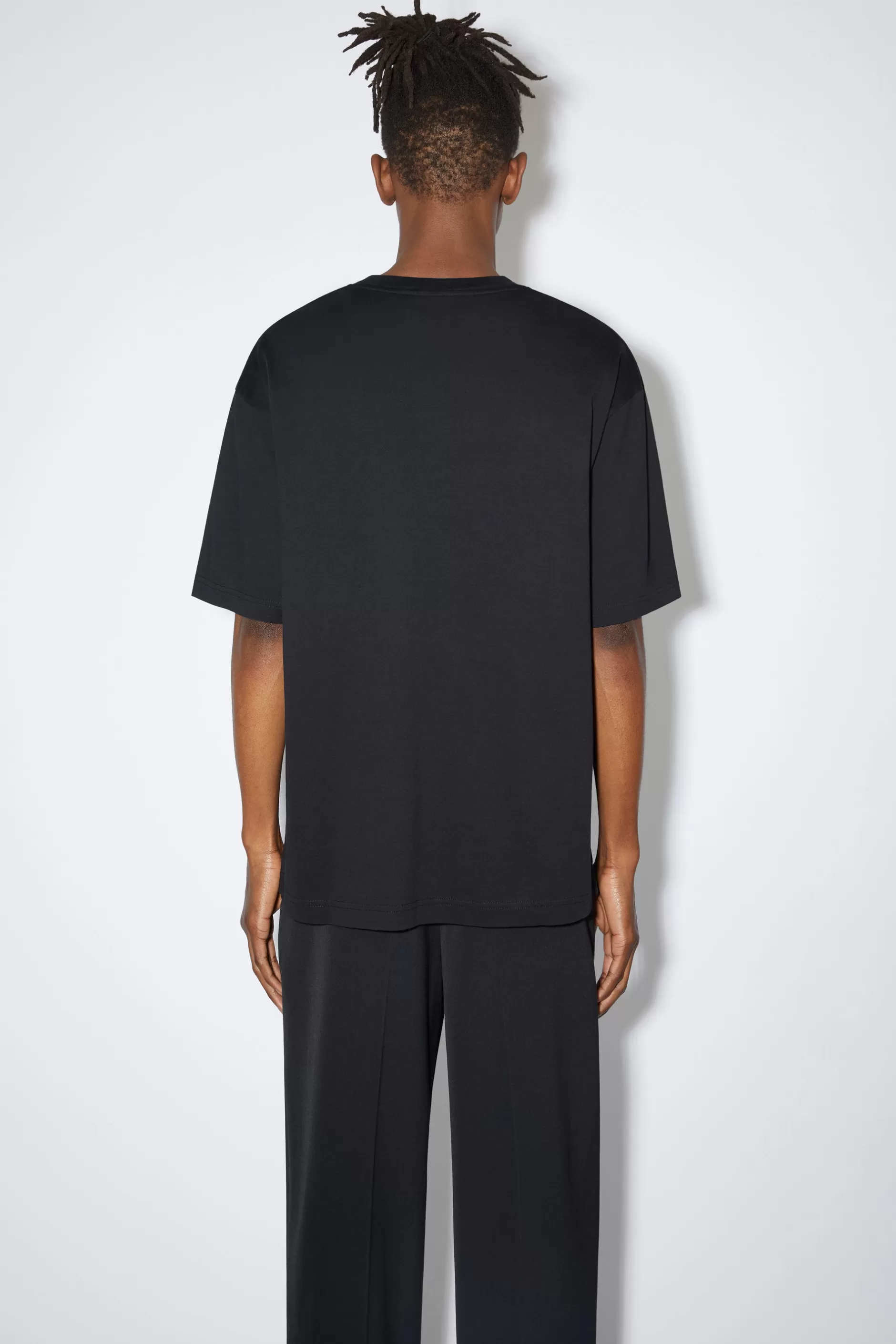 Acne Studios Baumwoll-T-Shirt Mit Tasche Schwarz Sale