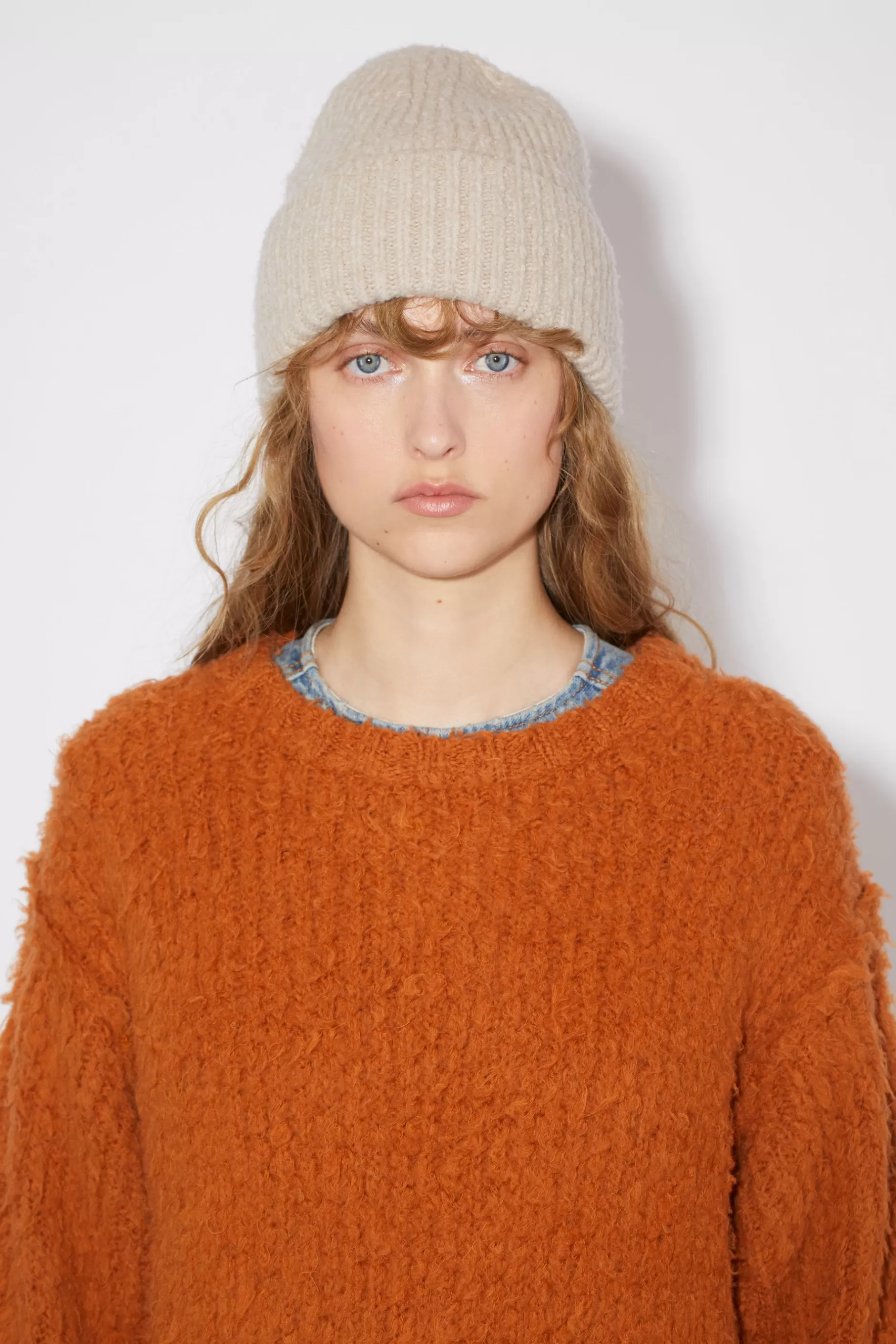 Acne Studios Beanie Aus Woll-Mix Lehm-Beige Flash Sale