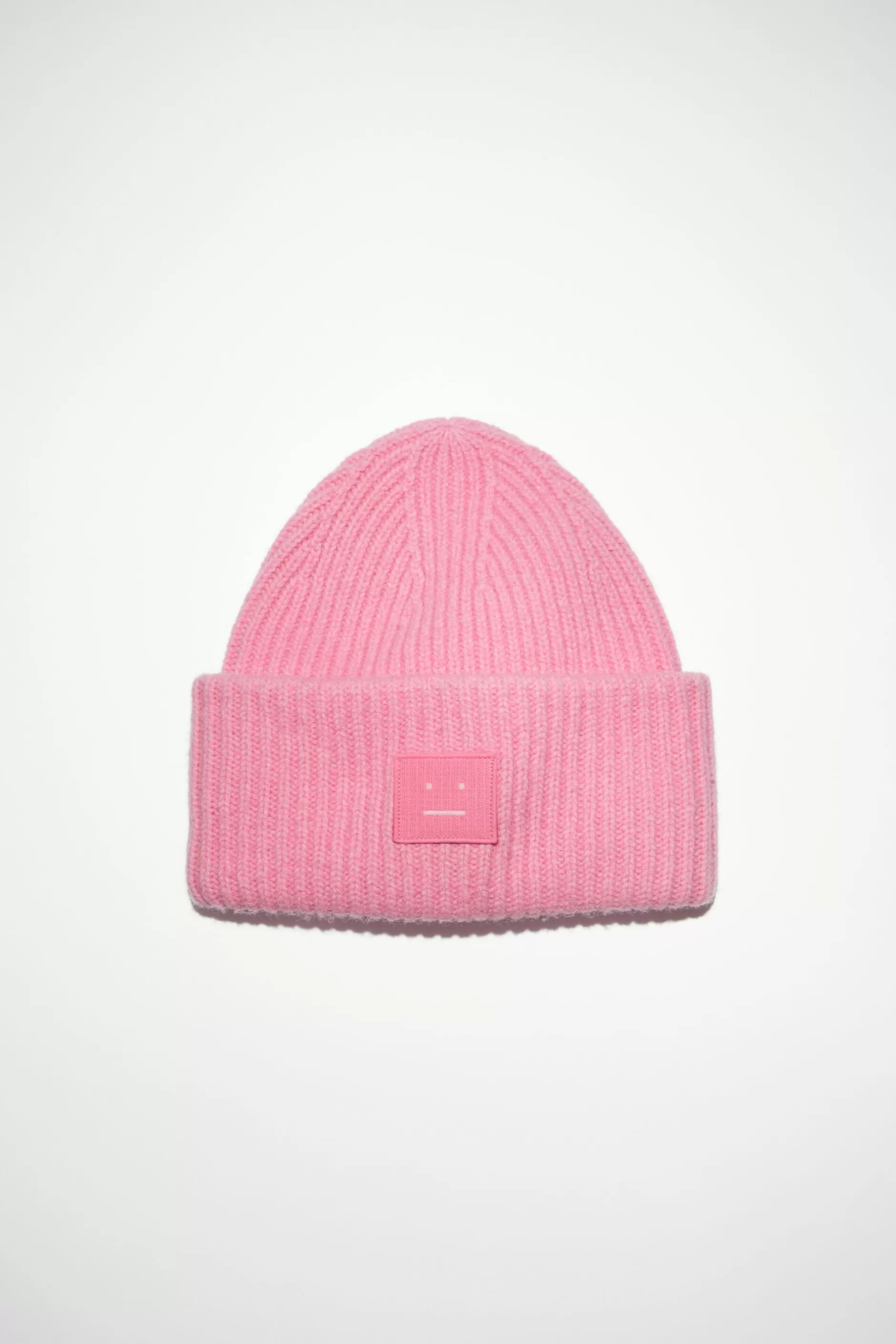 Acne Studios Beanie Mit Grosem Face-Logo Kaugummirosa Cheap