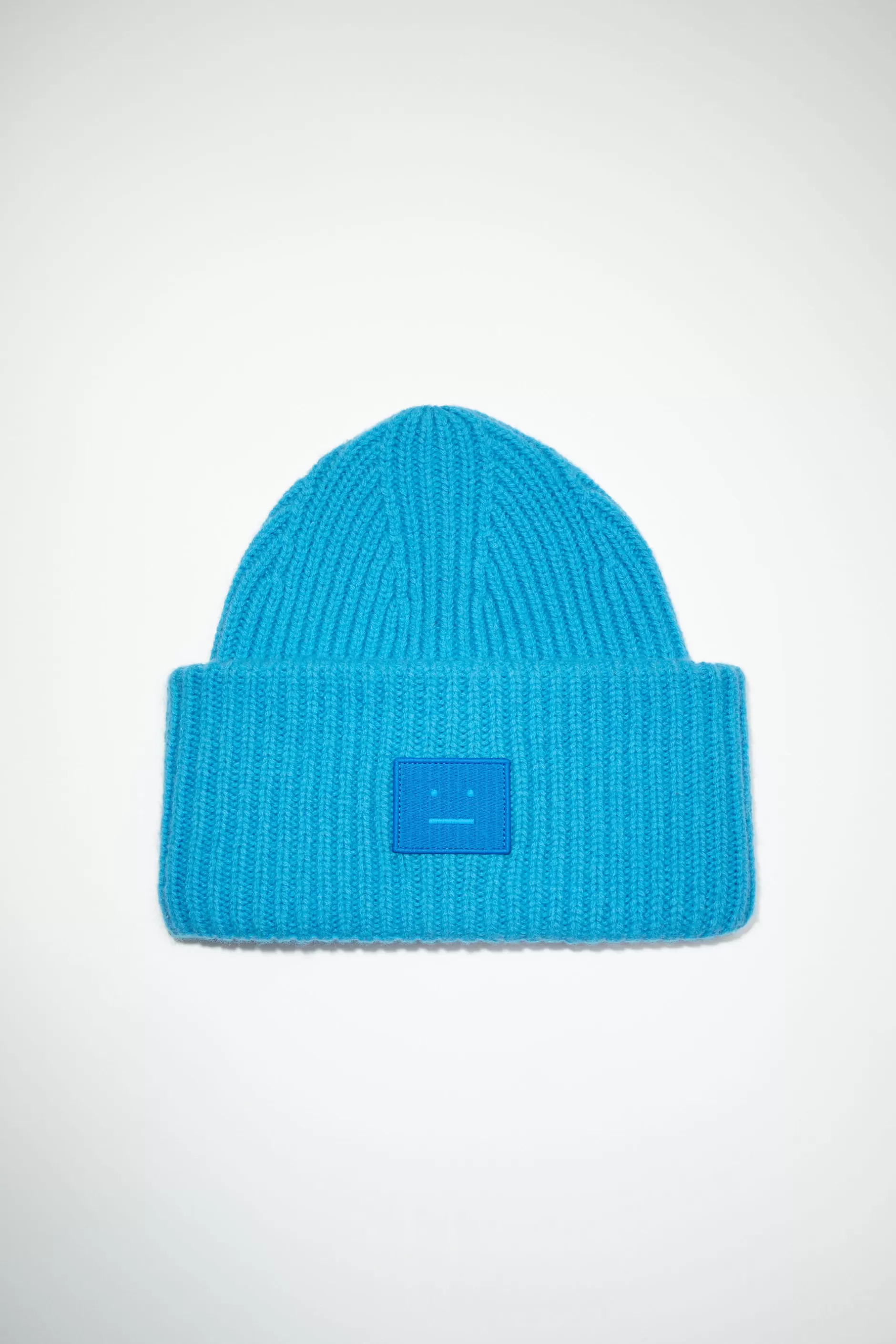 Acne Studios Beanie Mit Grosem Face-Logo Saphirblau Flash Sale