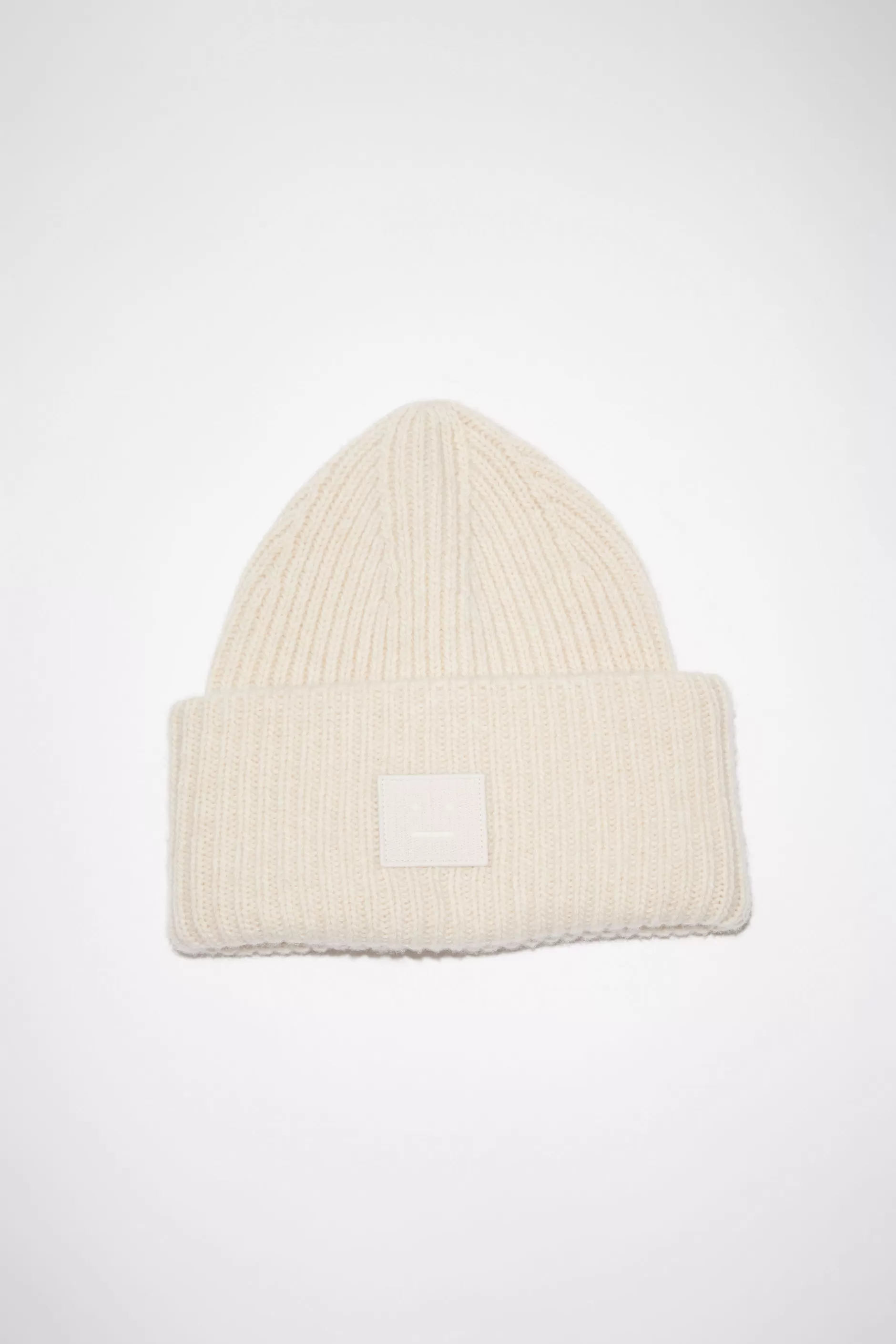 Acne Studios Beanie Mit Grosem Face-Logo Haferbeige Meliert New