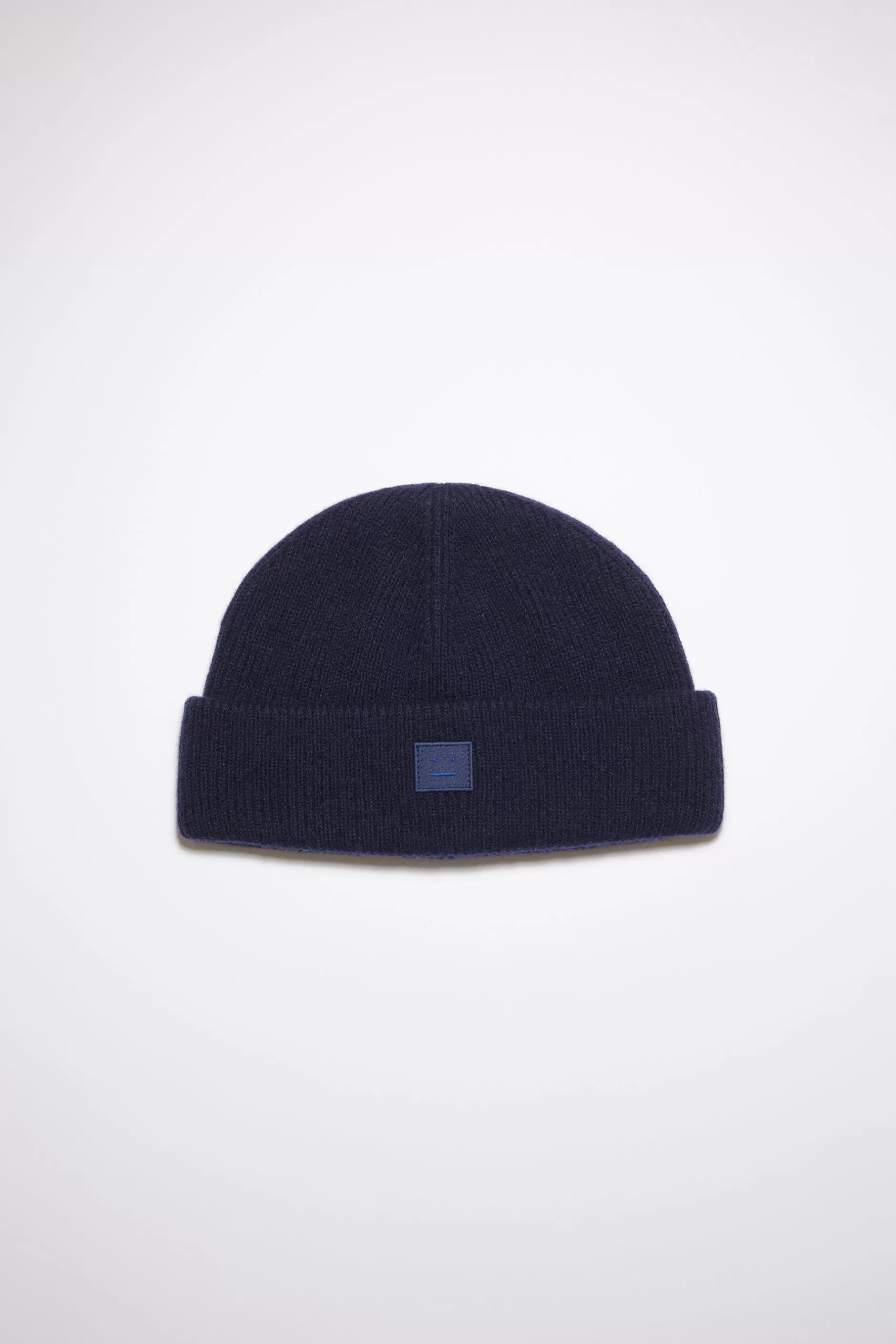 Acne Studios Beanie Mit Kleinem Face-Logo Marineblau Flash Sale