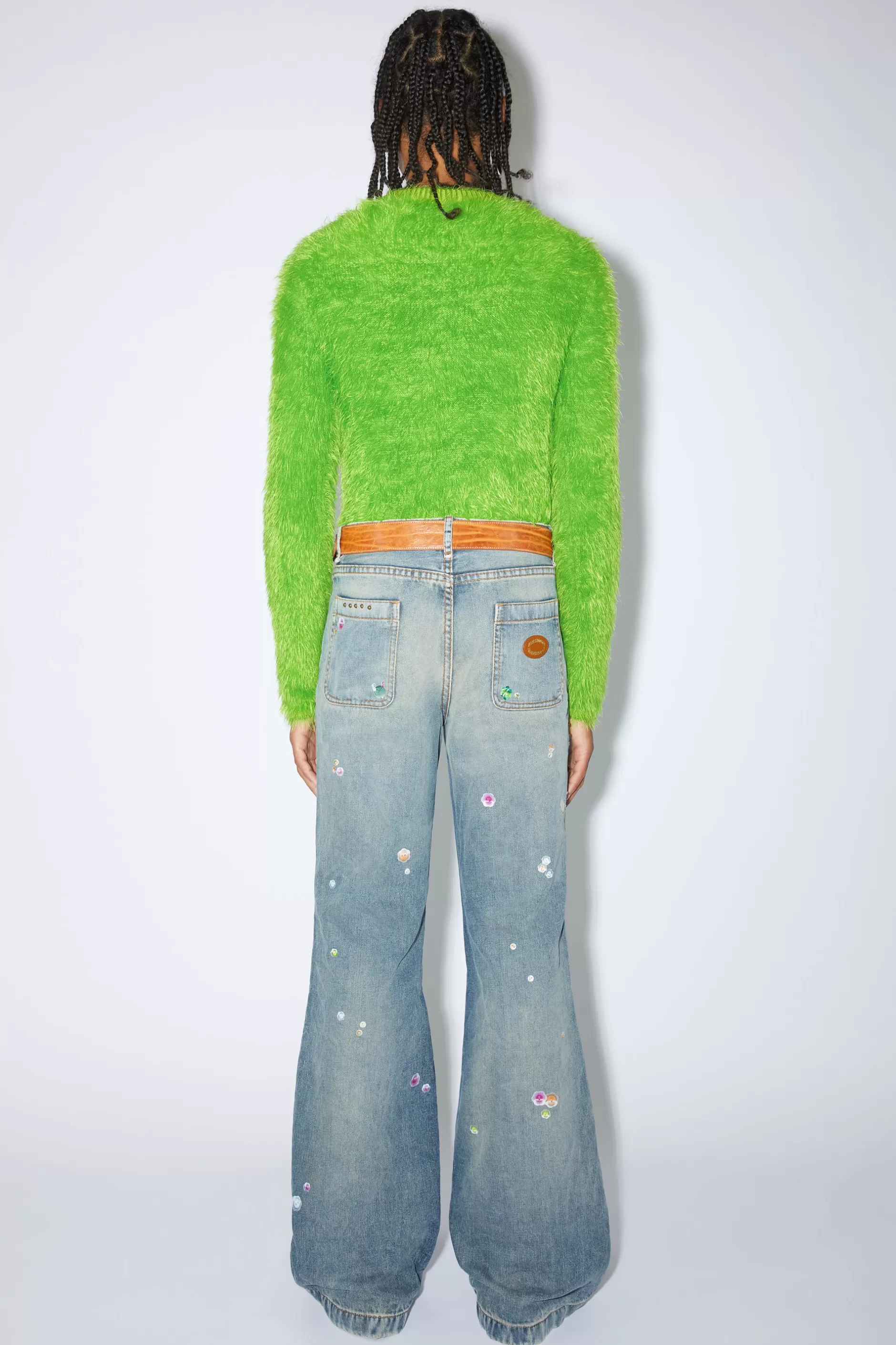 Acne Studios Bedruckte Denim-Hose Mid Blue Fashion