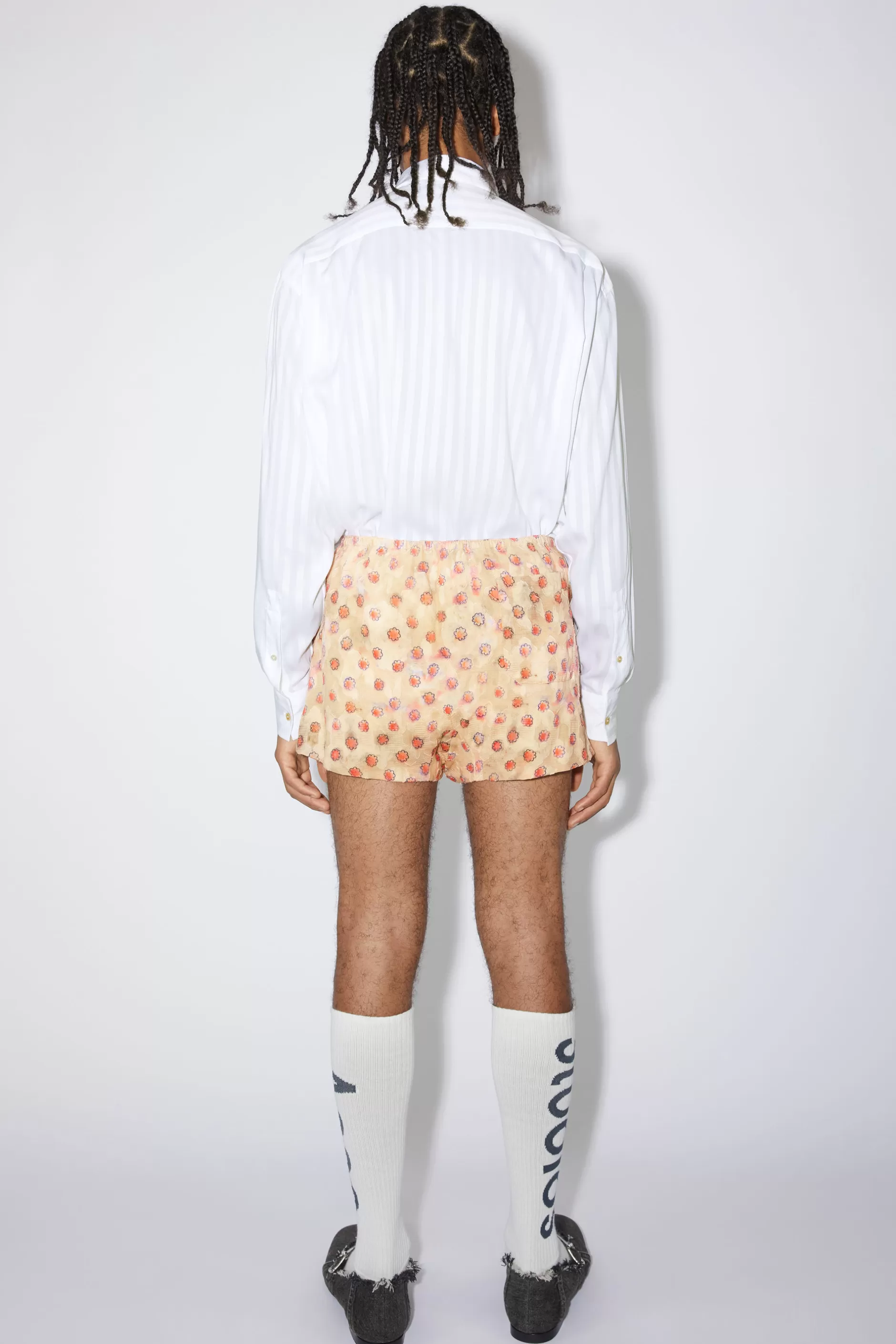 Acne Studios Bedruckte Shorts Beige/Rosa Best Sale