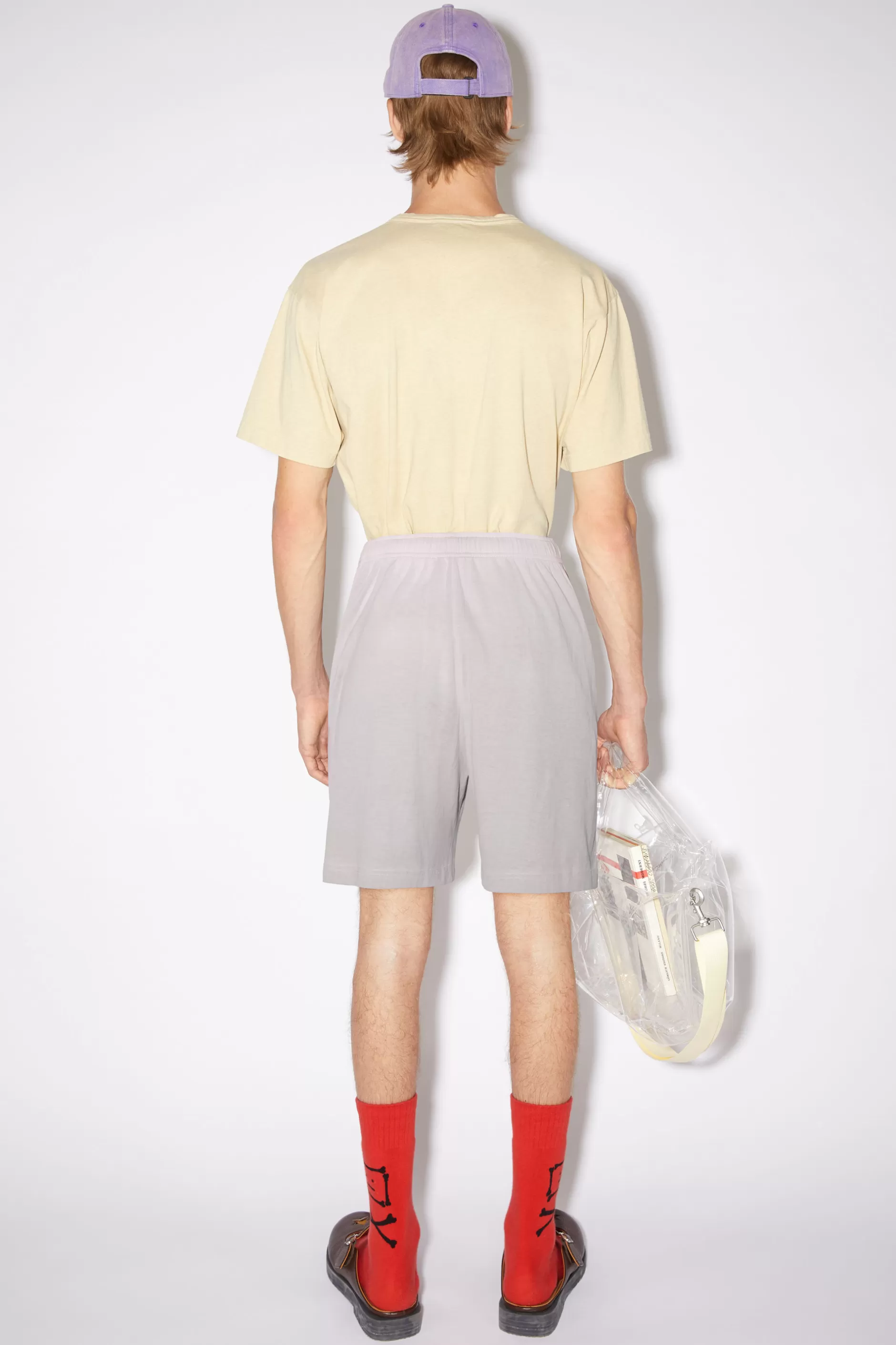 Acne Studios Bedruckte Shorts Grau/Lila Flash Sale