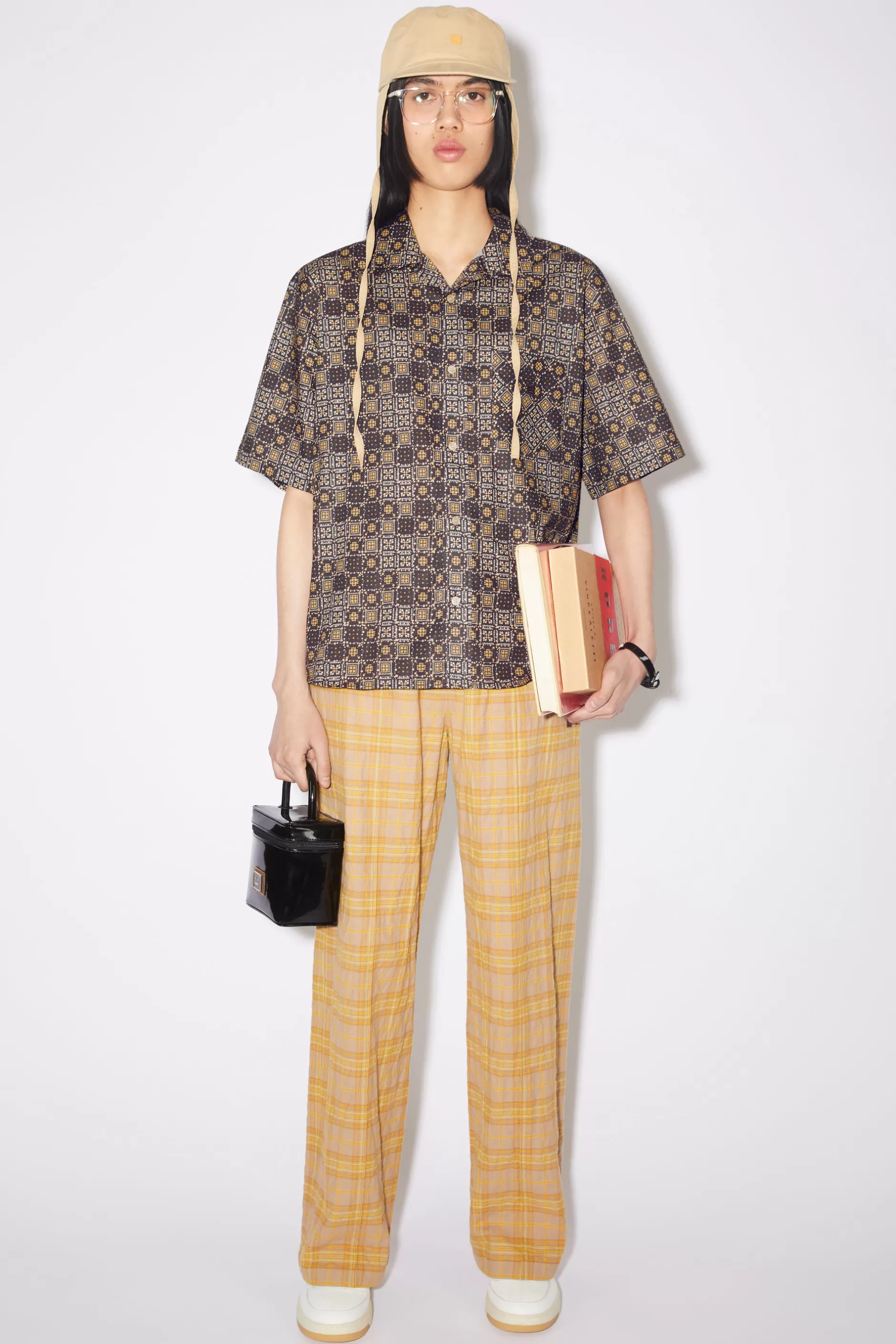 Acne Studios Bedrucktes Hemd Kakaobraun/Multi Best Sale