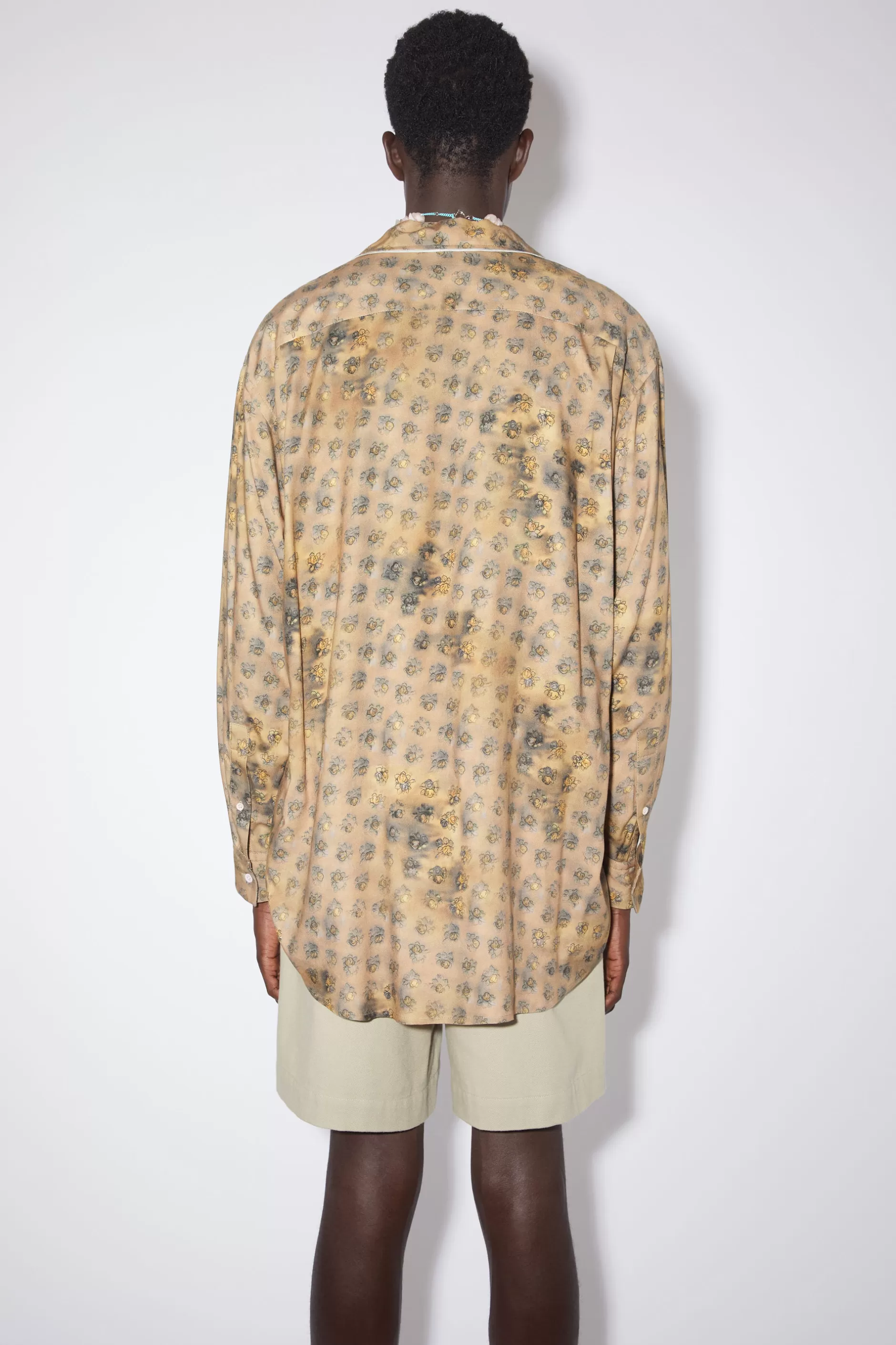 Acne Studios Bedrucktes Hemd Sandbeige/Gelb Cheap