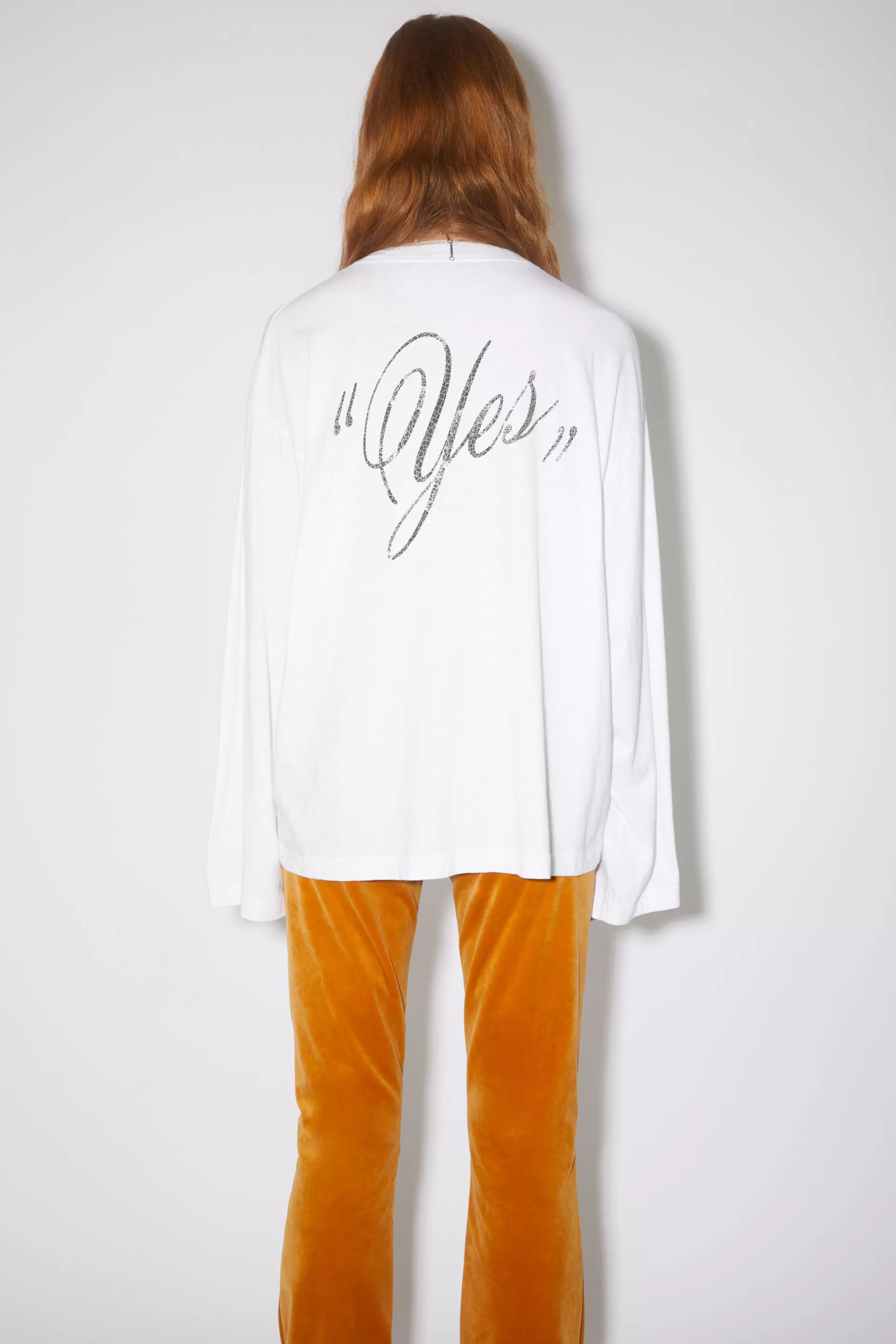 Acne Studios Bedrucktes Longsleeve Weis Discount