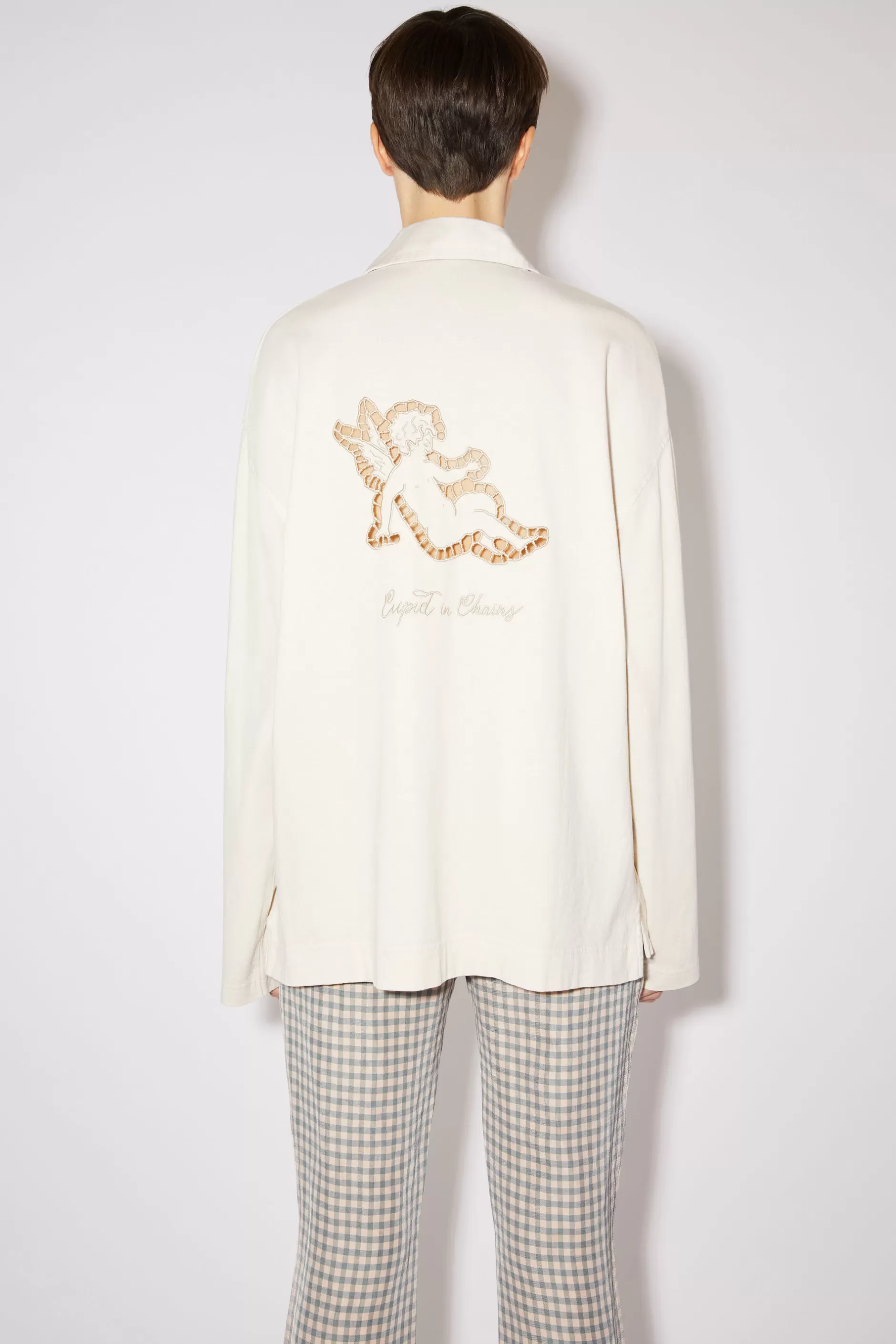 Acne Studios Besticktes Polohemd Ecru-Beige Sale