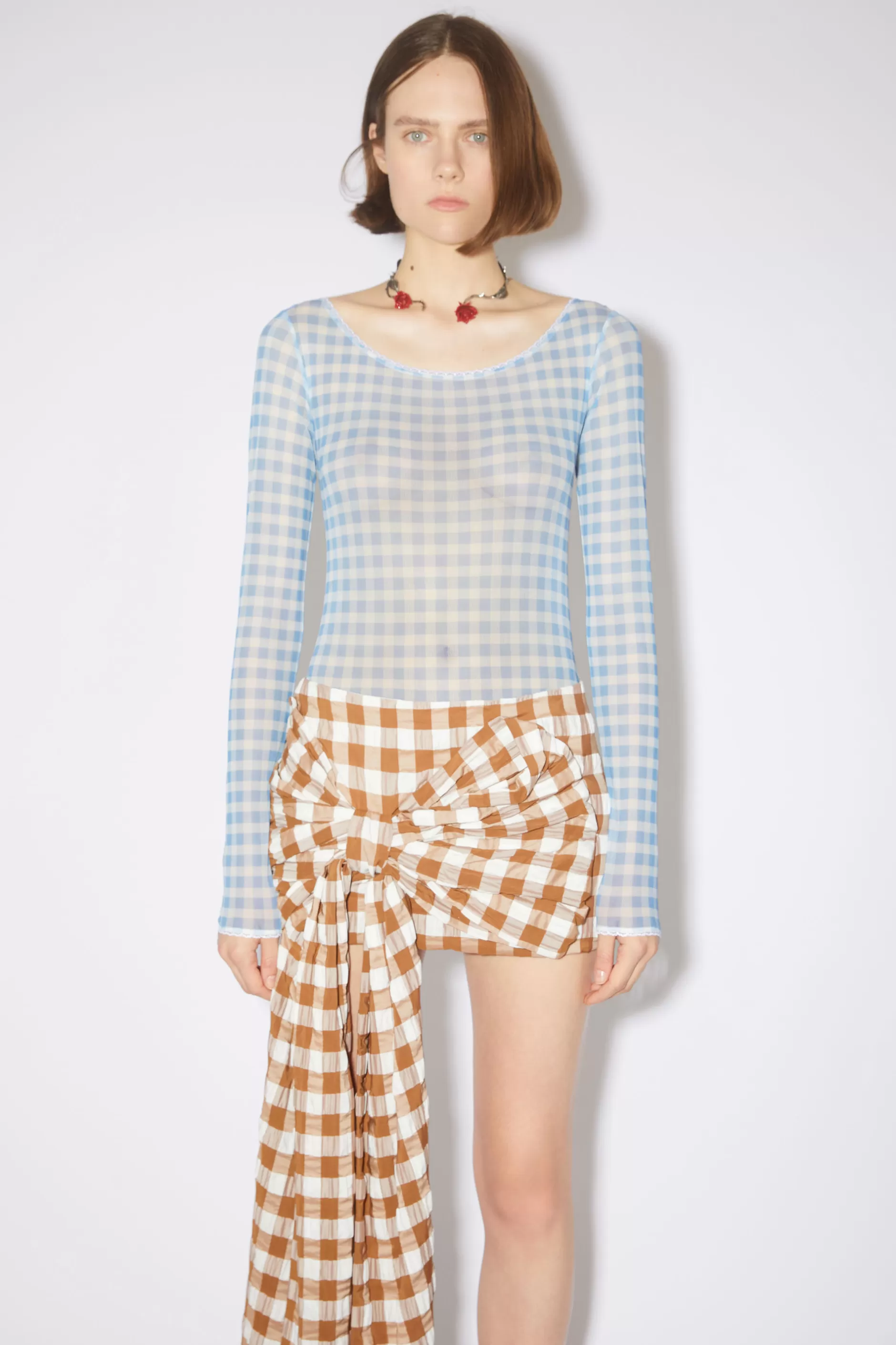 Acne Studios Body Mit Gingham-Muster Eisblau Online