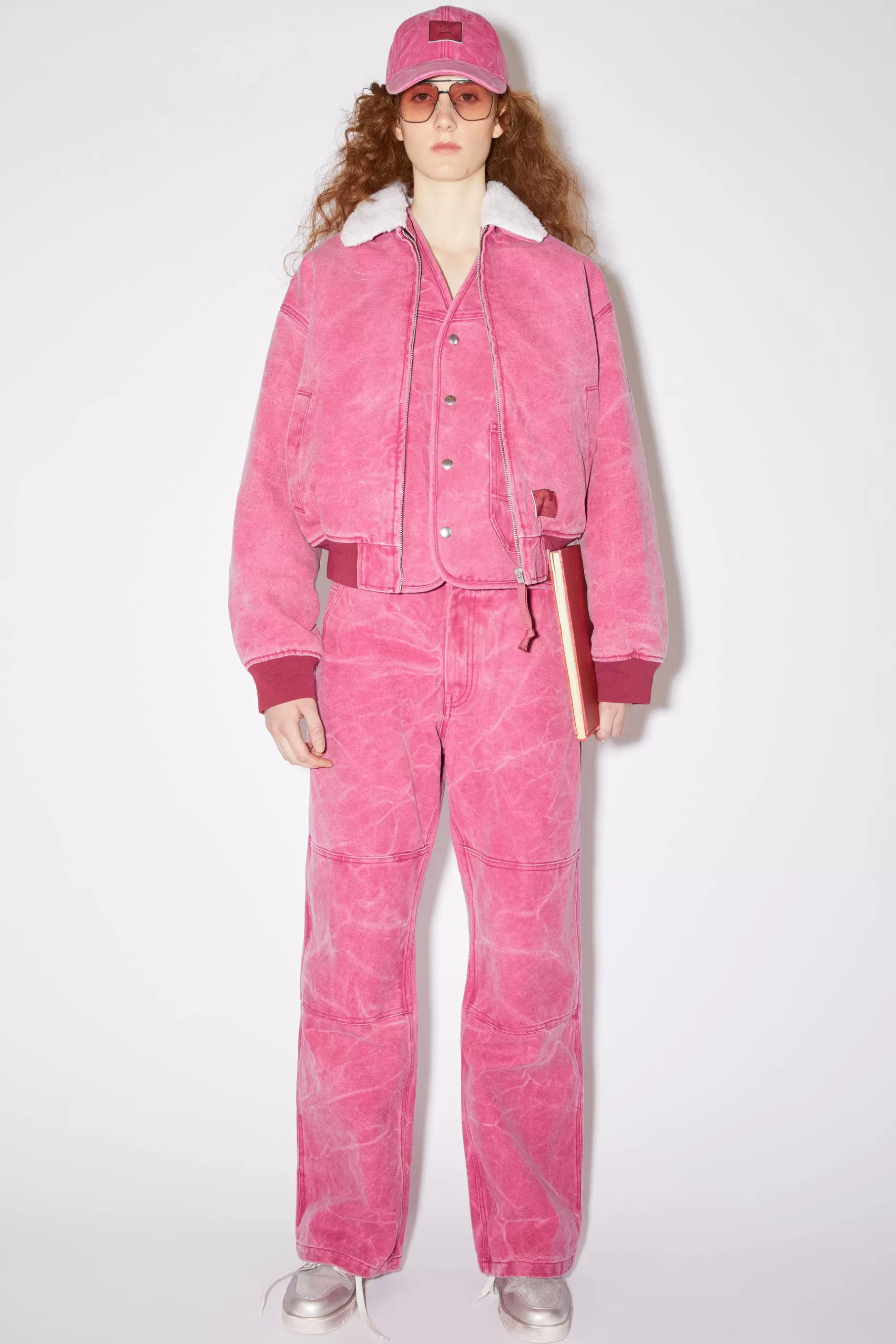 Acne Studios Bomberjacke Aus Baumwoll-Canvas Fuchsia Cheap