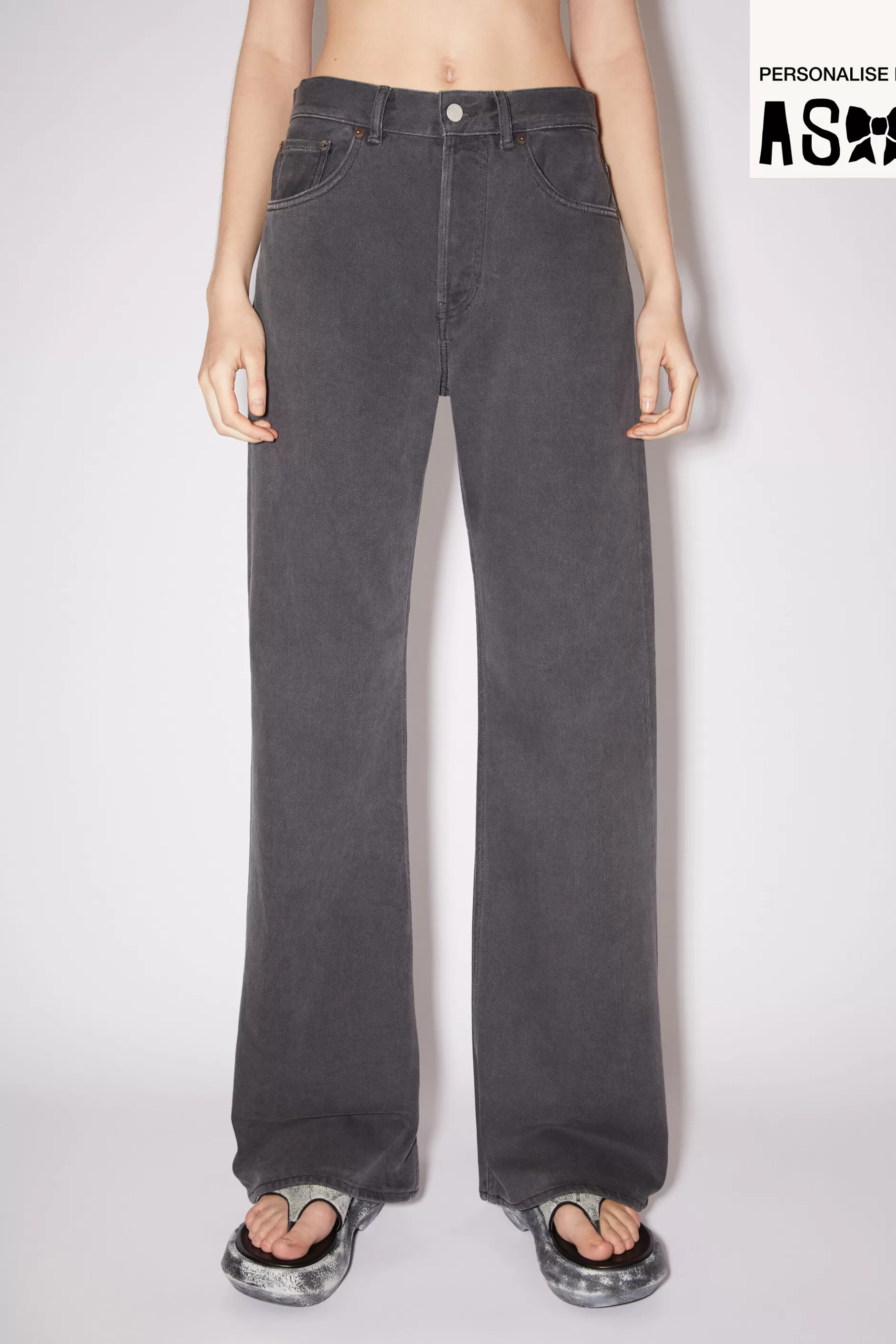 Acne Studios Bootcut-Jeans In Lockerer Passform Dunkelgrau Discount