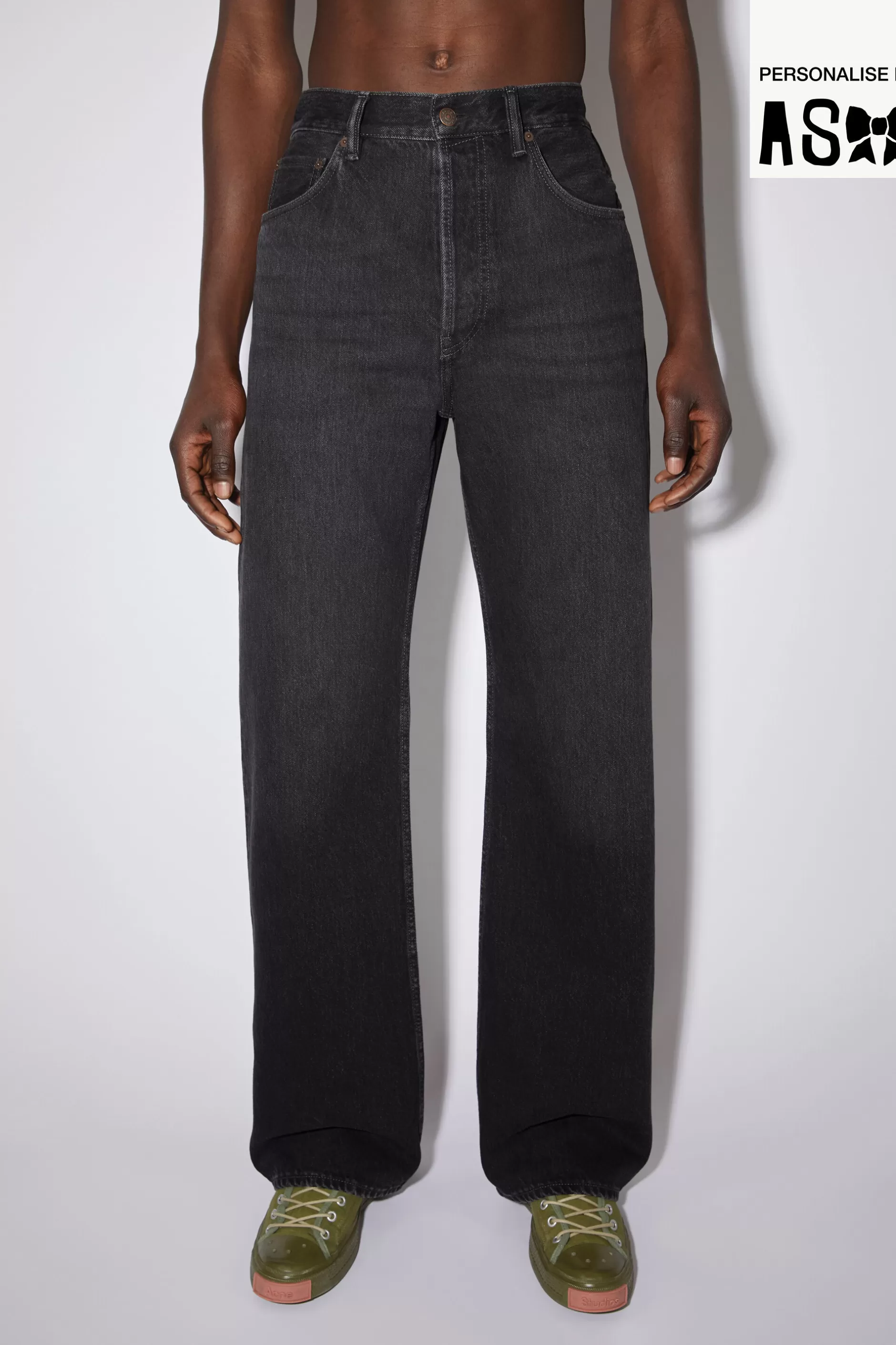 Acne Studios Boot-Cut-Jeans In Lockerer Passform Schwarz Shop