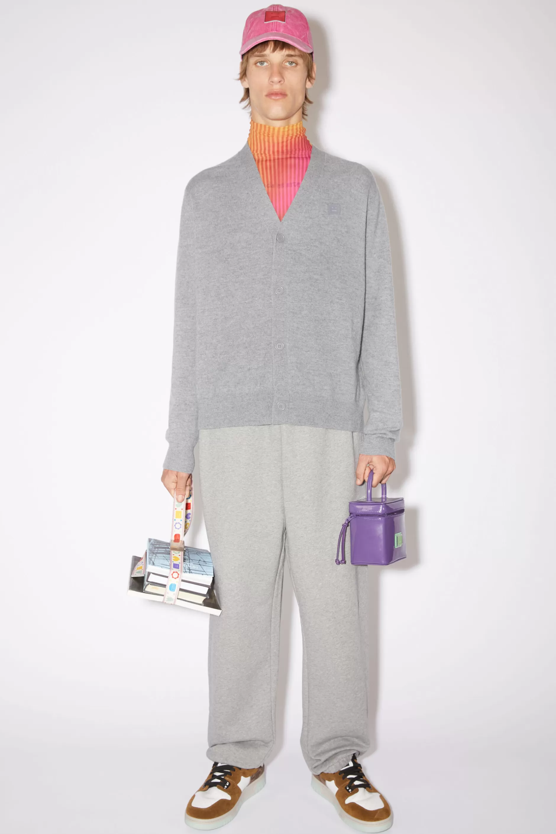 Acne Studios Cardigan Aus Wolle Grau Meliert Discount