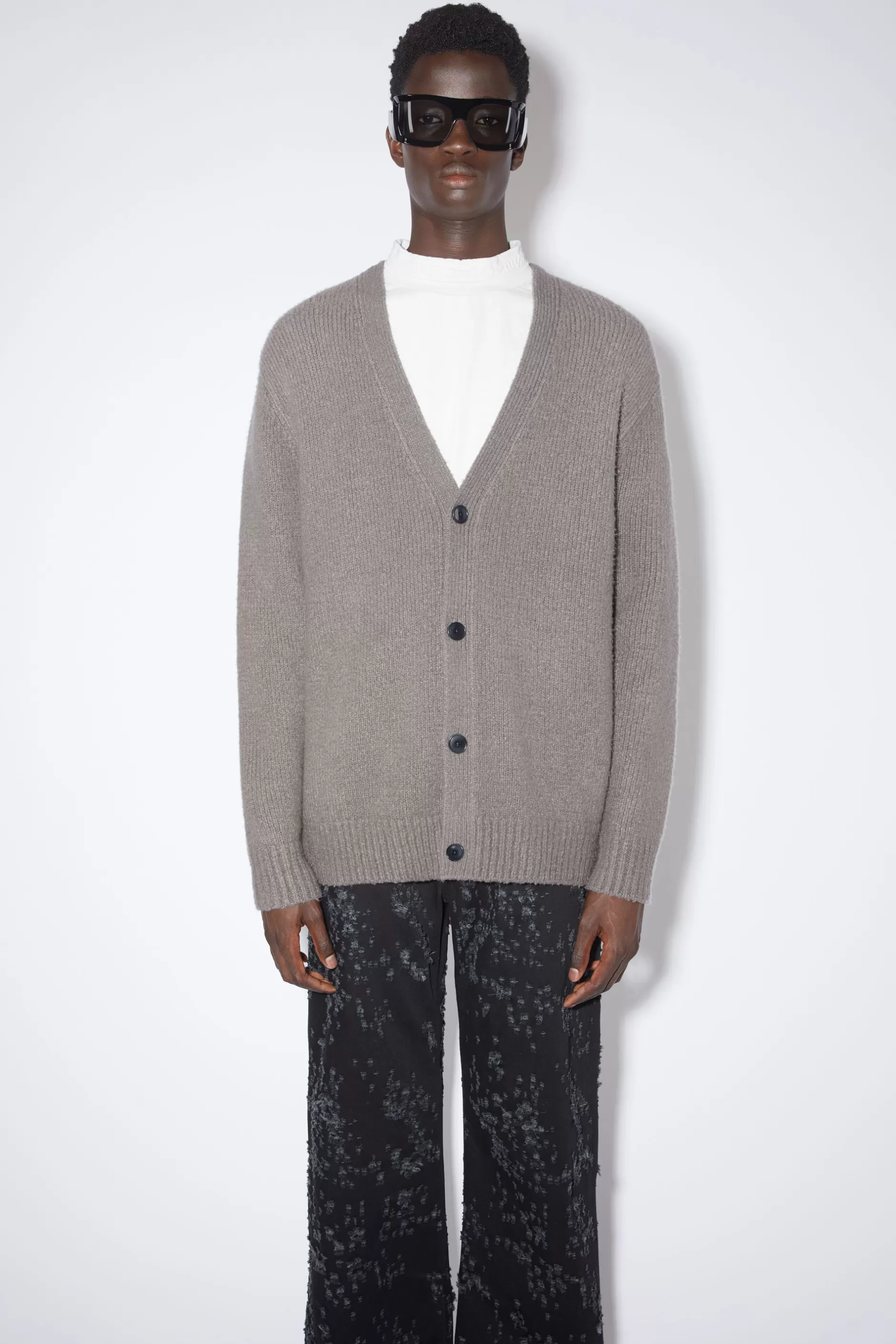 Acne Studios Cardigan Aus Woll-Mix Dunkelgrau Flash Sale