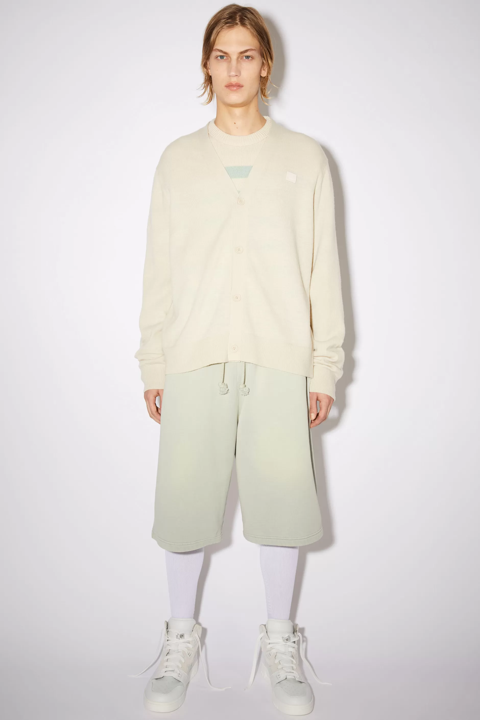 Acne Studios Cardigan Mit V-Ausschnitt Creme-Beige Store