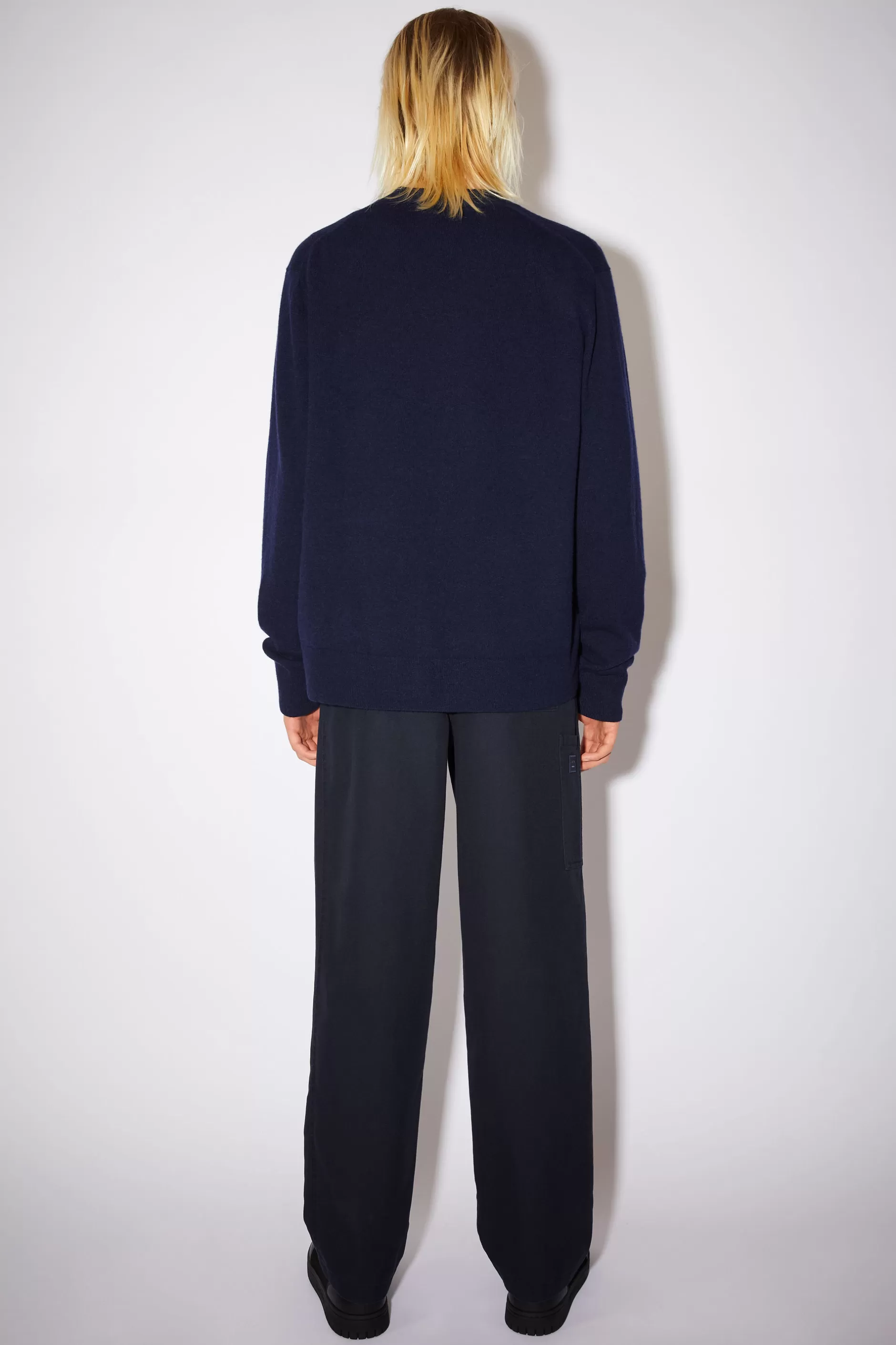 Acne Studios Cardigan Mit V-Ausschnitt Marineblau Discount