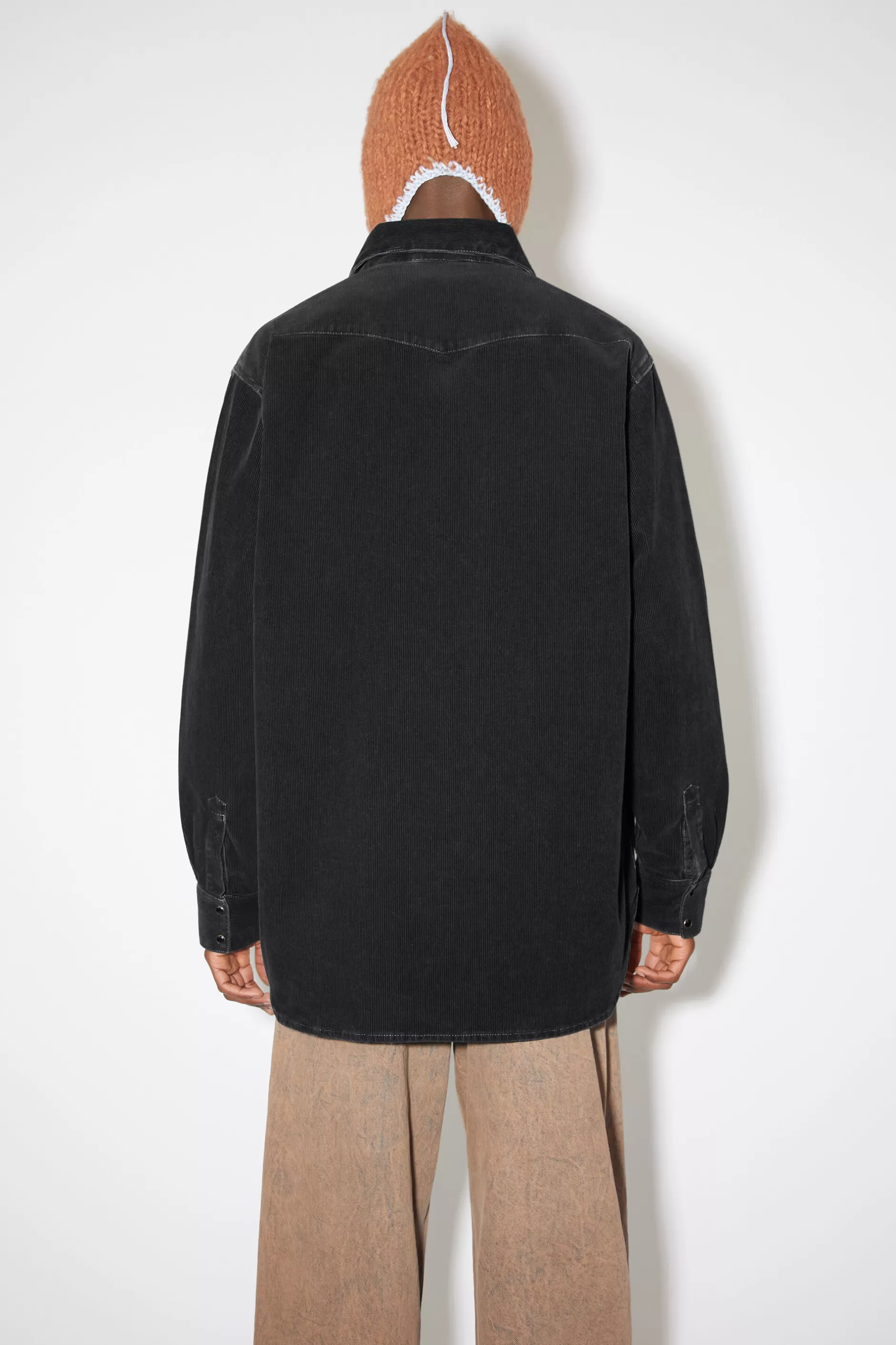 Acne Studios Cord-Hemd Mit Knopfleiste Schwarz Store