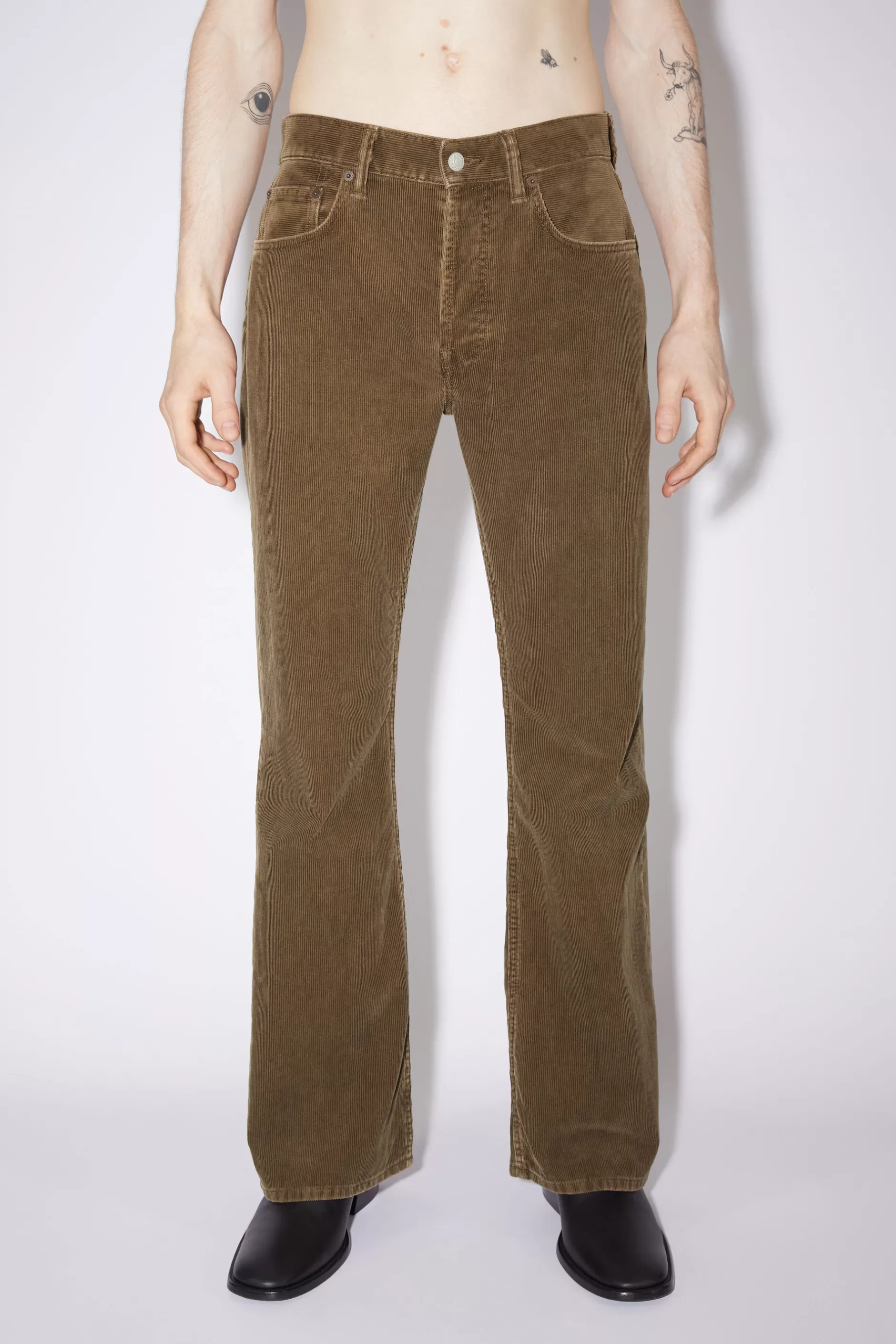 Acne Studios Cord-Jeans Mit Ausgestellter Passform Beige Store