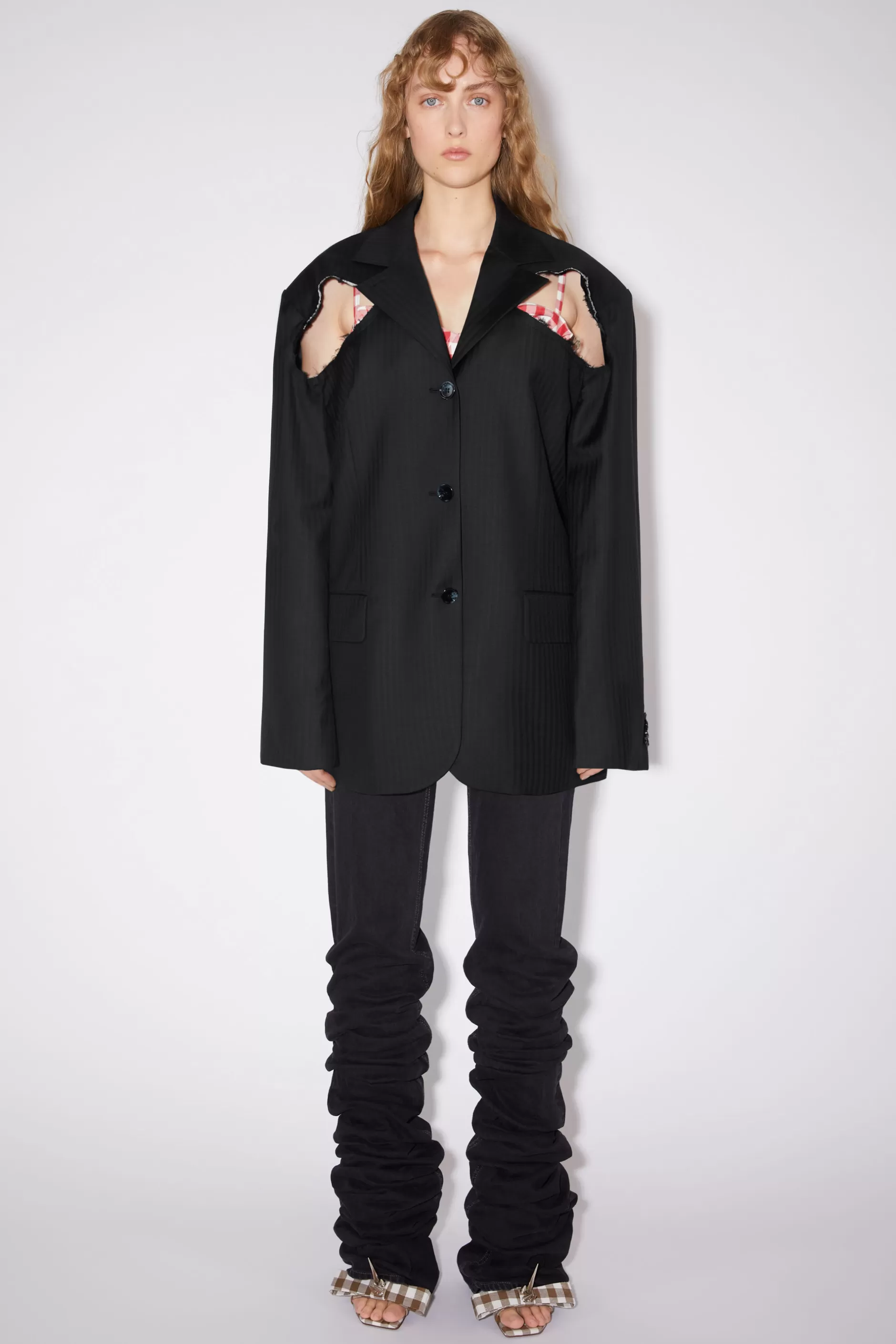 Acne Studios Dekonstruierte Anzugjacke Schwarz Online