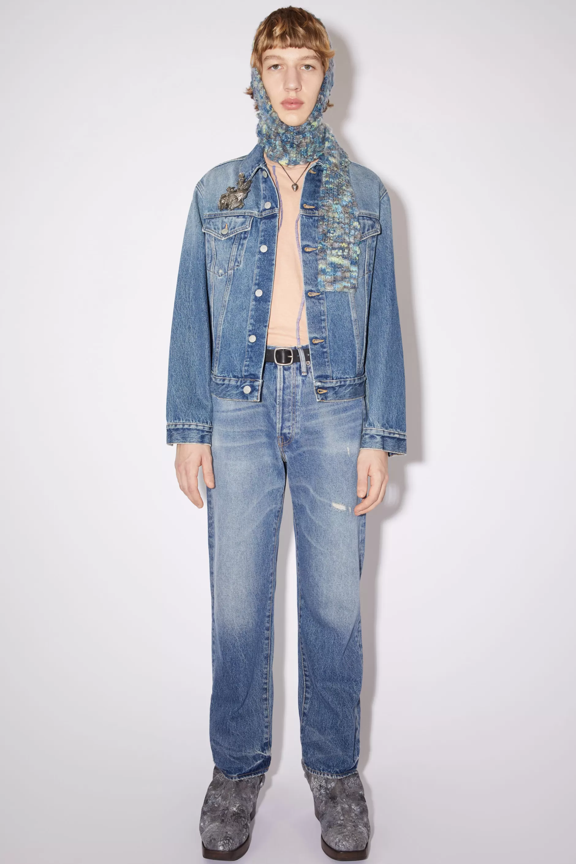 Acne Studios Denim-Jacke In Regularer Passform Mid Blue Best Sale