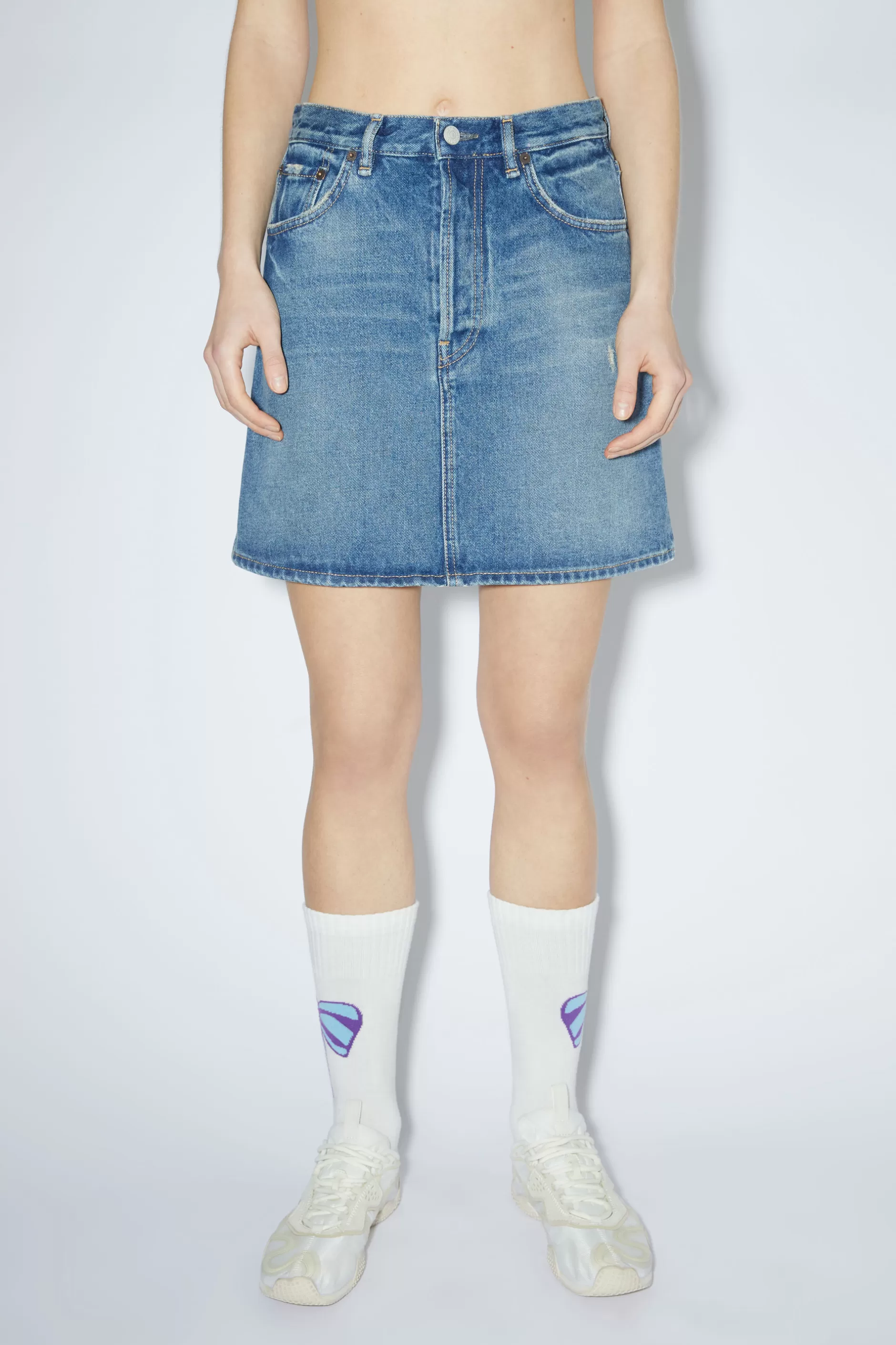 Acne Studios Denim-Minirock Mid Blue Clearance