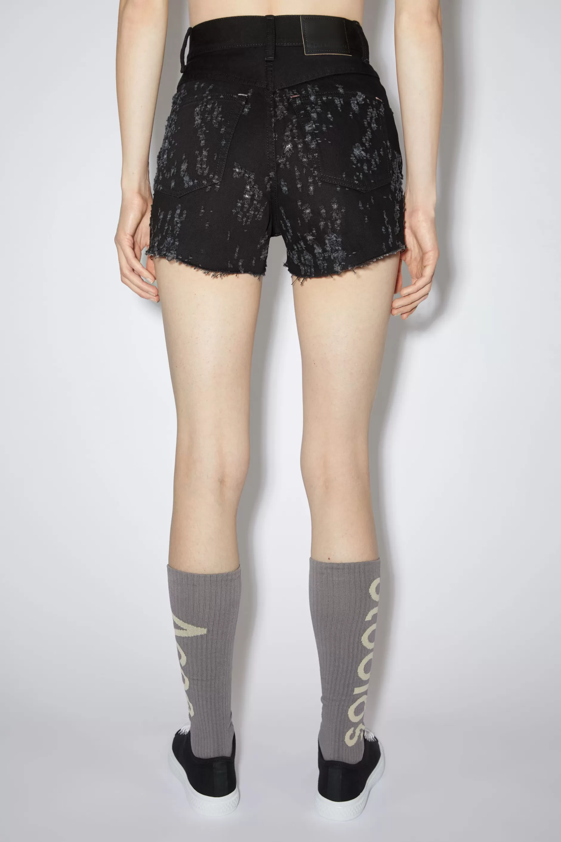 Acne Studios Denimshorts Im Used-Look Schwarz Best Sale