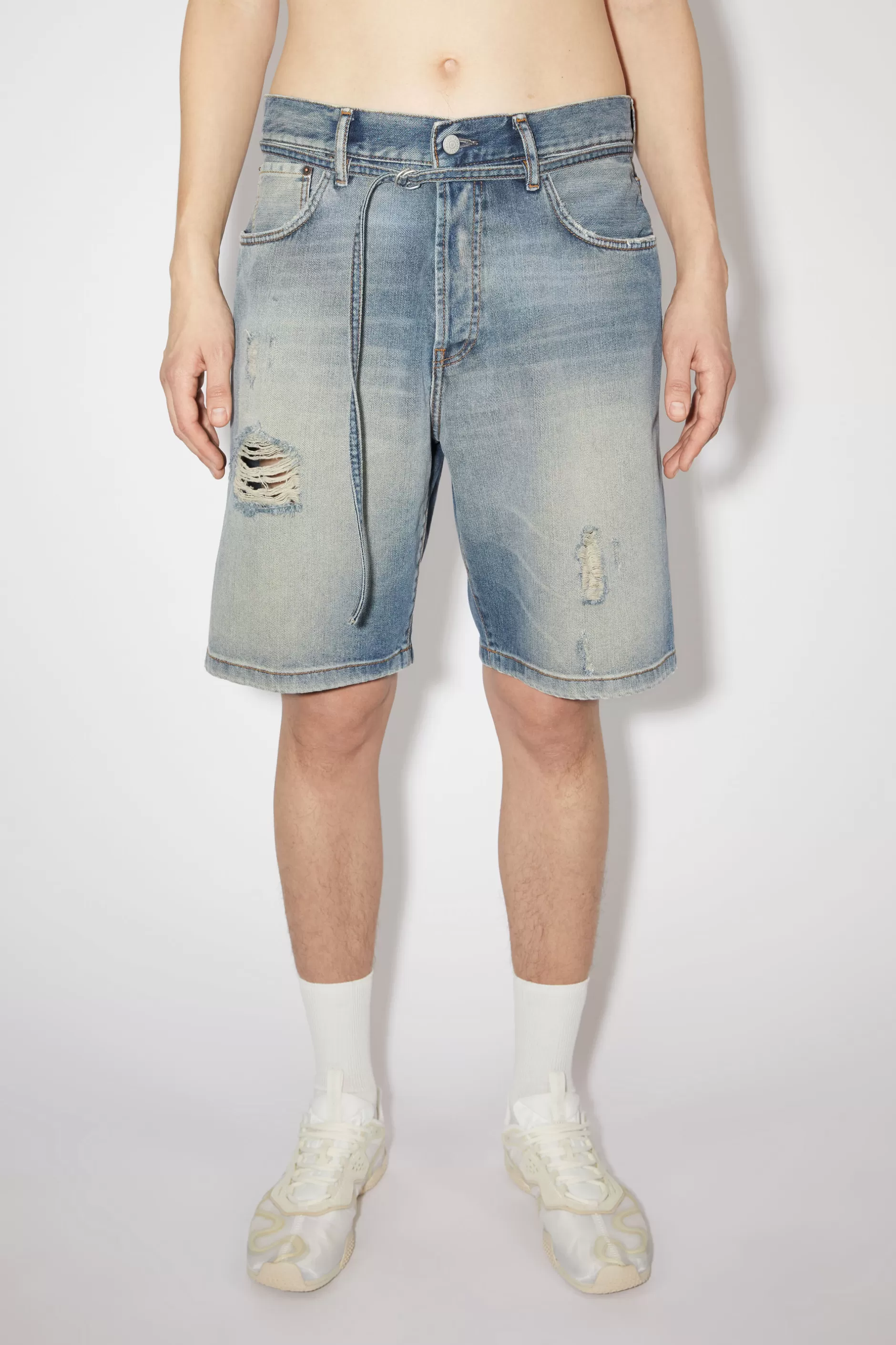 Acne Studios Denim-Shorts Mit Lockerer Passform Mid Blue Cheap