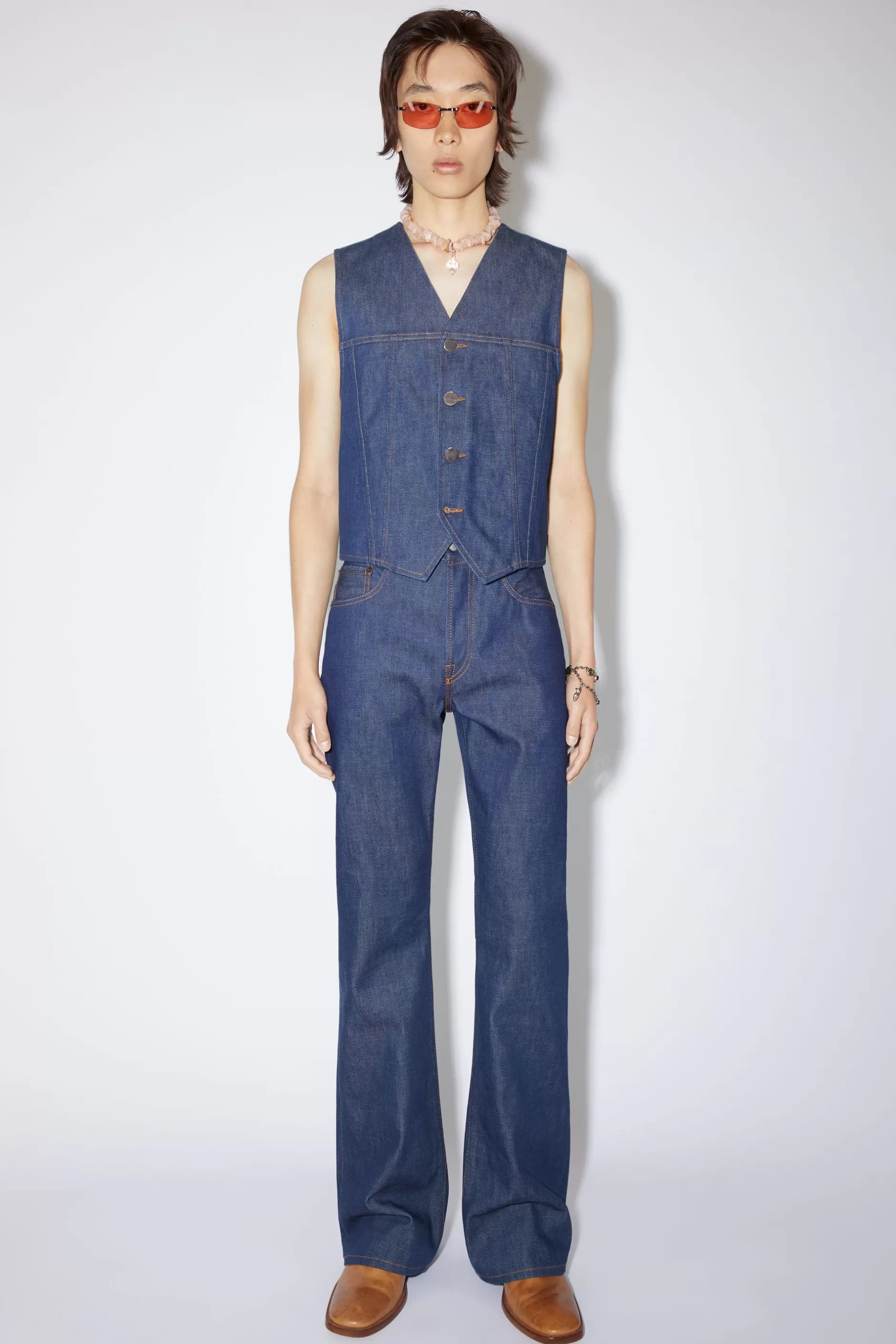 Acne Studios Denim-Weste Indigoblau Outlet