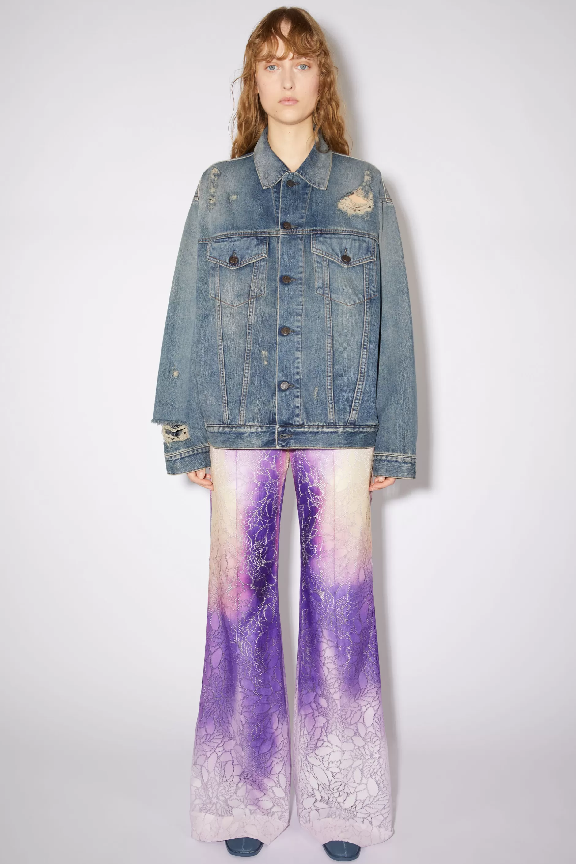 Acne Studios Destroyed-Denimjacke In Lockerer Passform – Detroit Mid Blue Store