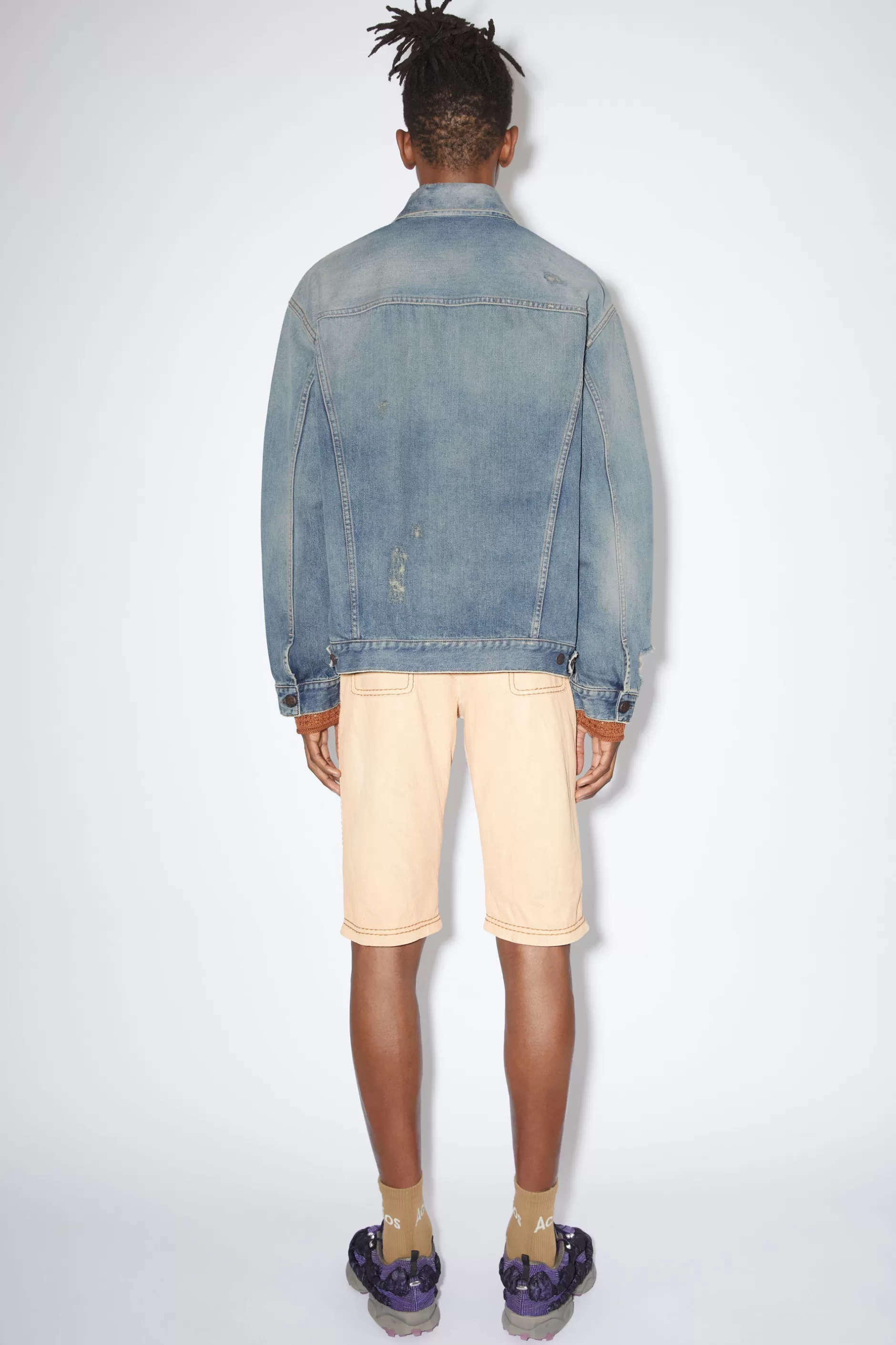 Acne Studios Destroyed-Denimjacke In Lockerer Passform – Detroit Mid Blue Fashion