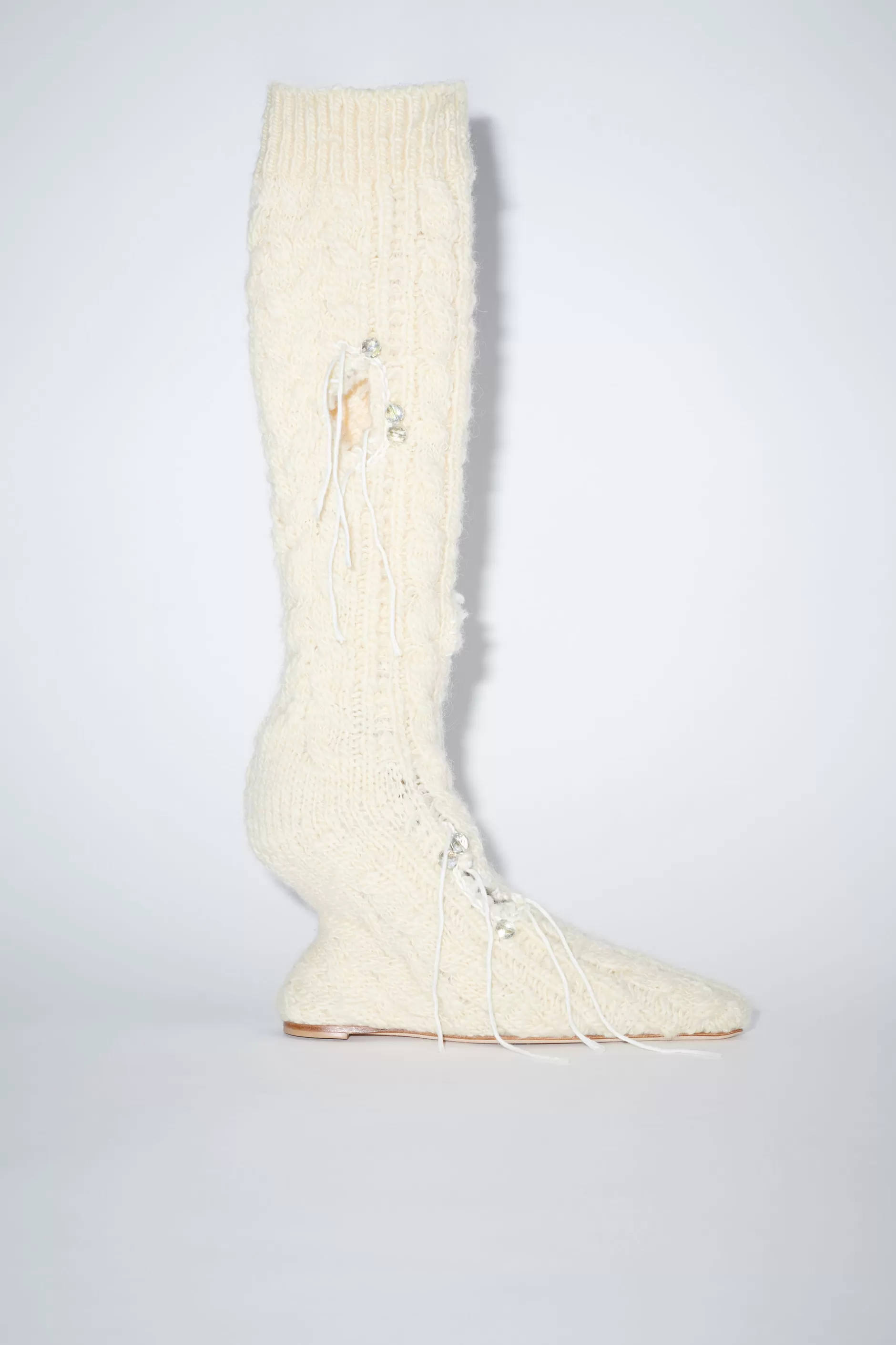 Acne Studios Distressed Sock Boots Creme-Beige Store