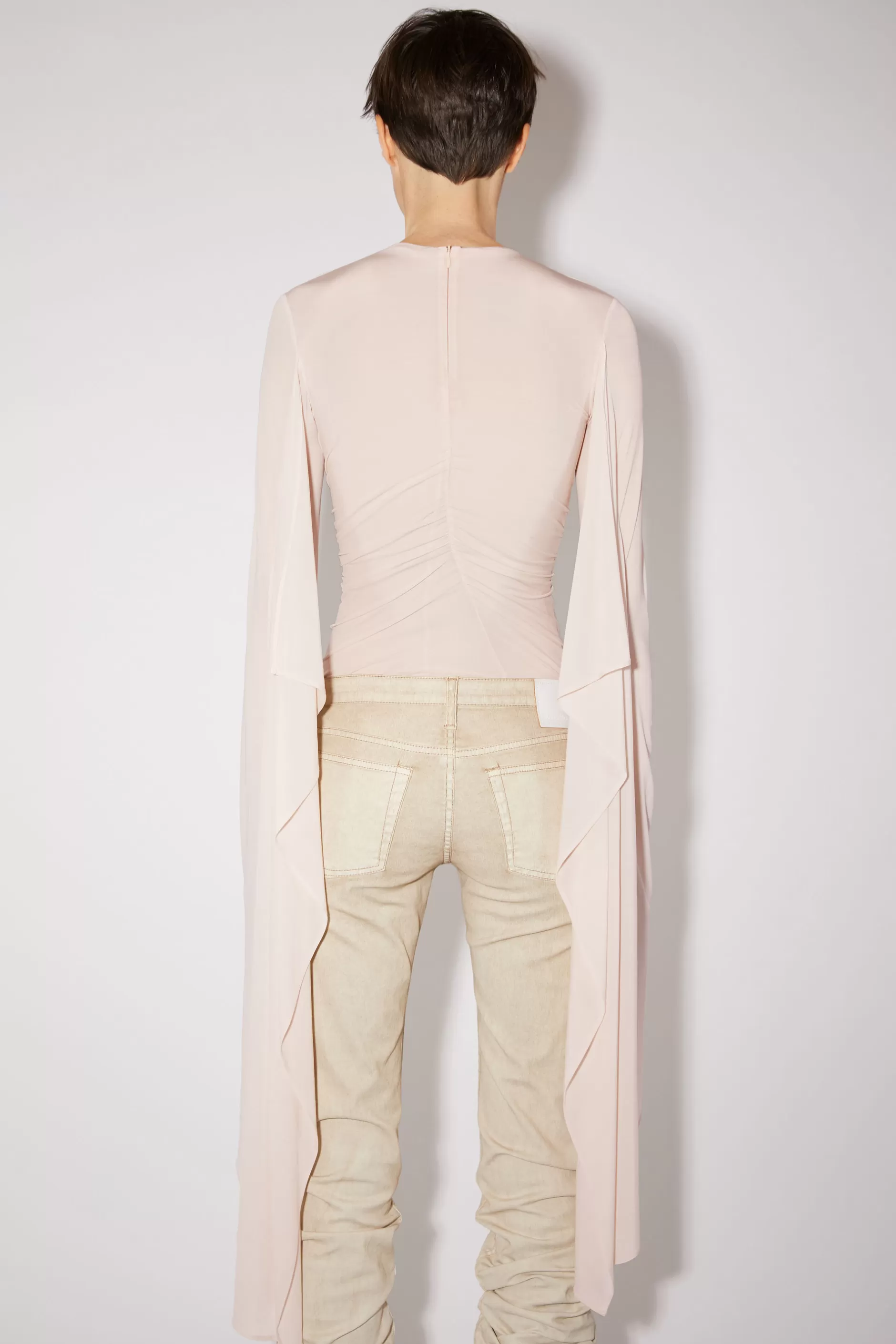 Acne Studios Drapierte Bluse Mit Herz Puder-Rosa Clearance