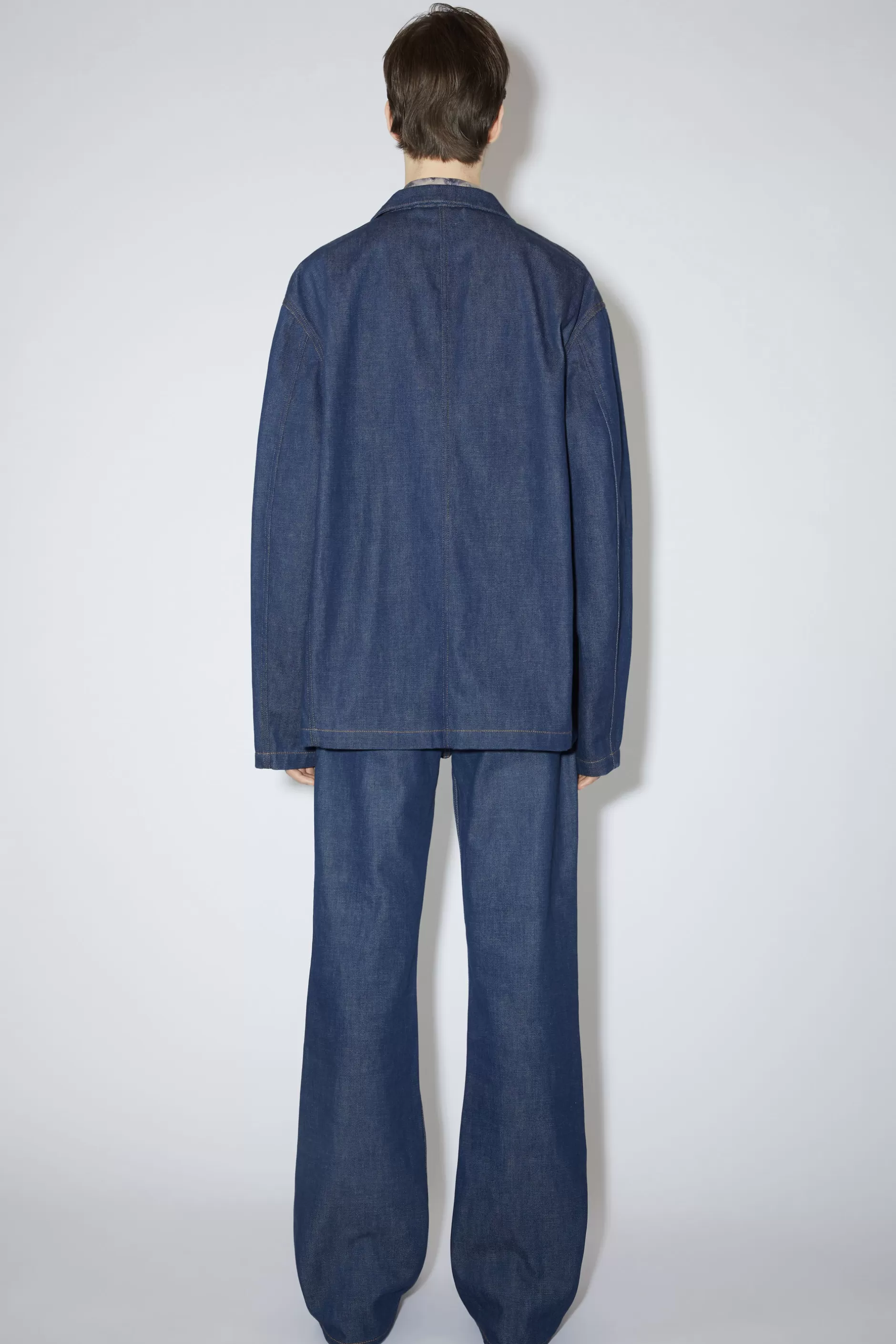 Acne Studios Einreihige Denimjacke Indigoblau Outlet