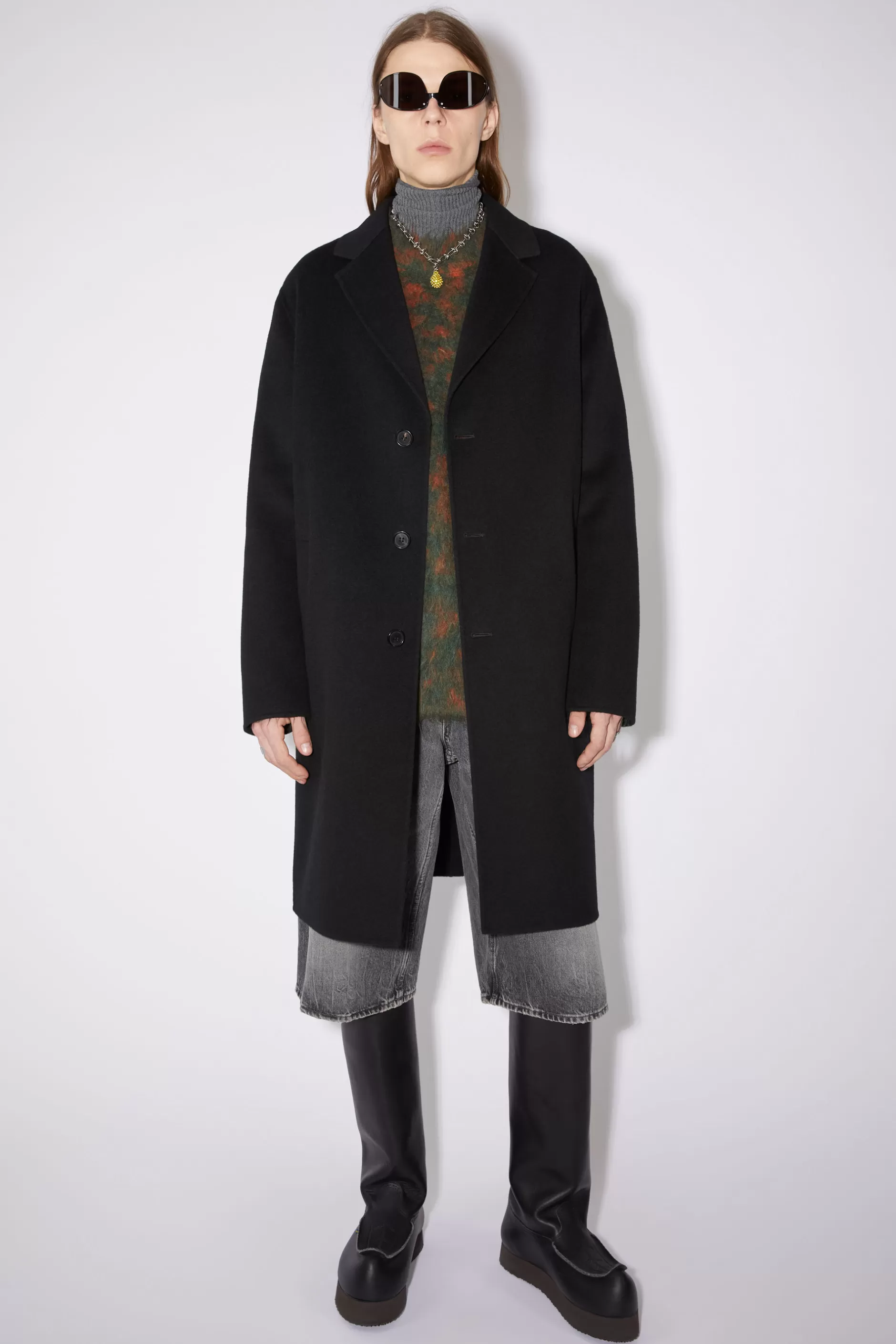 Acne Studios Einreihiger Mantel Schwarz Best