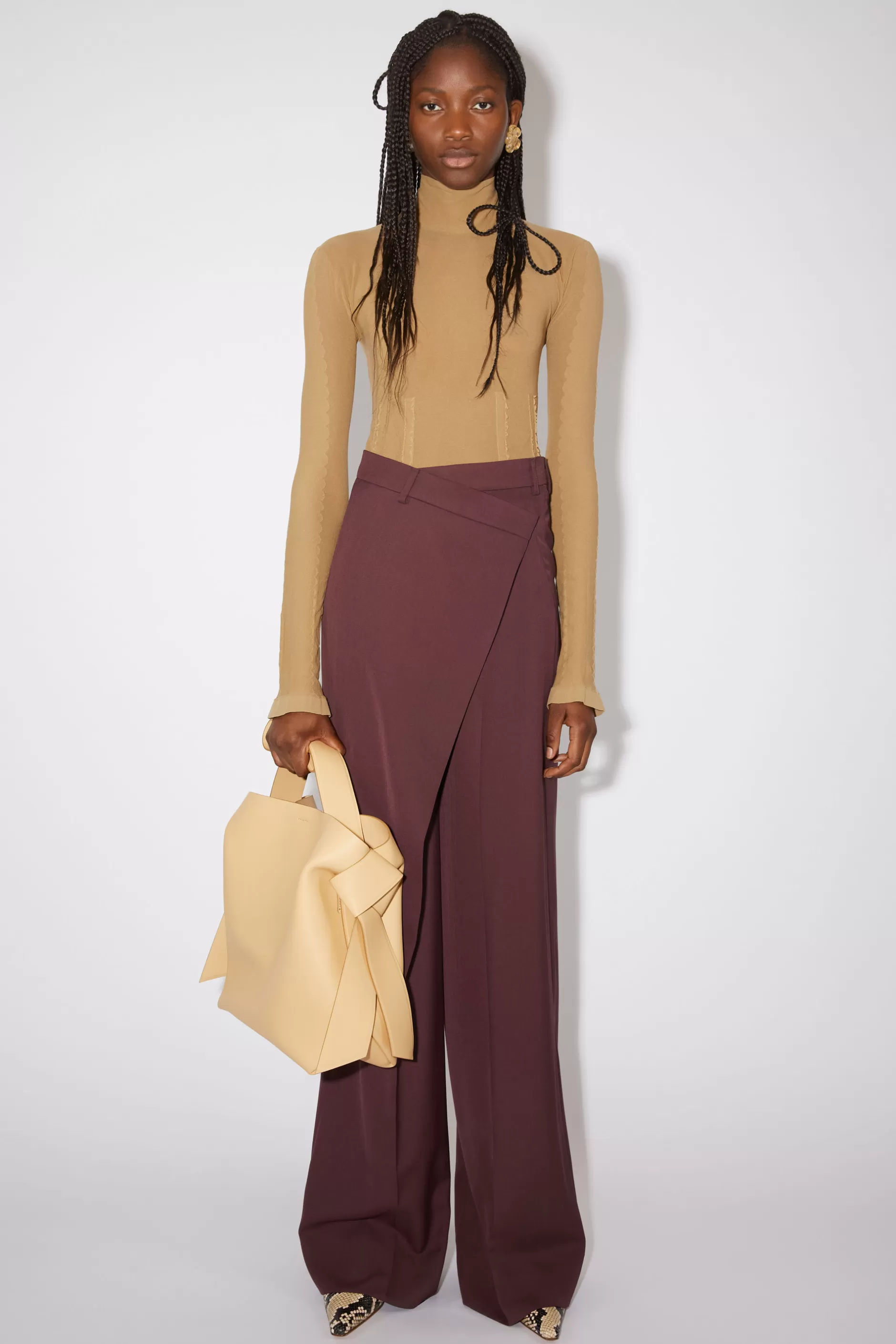 Acne Studios Elegante Wickelhose Aubergine Cheap