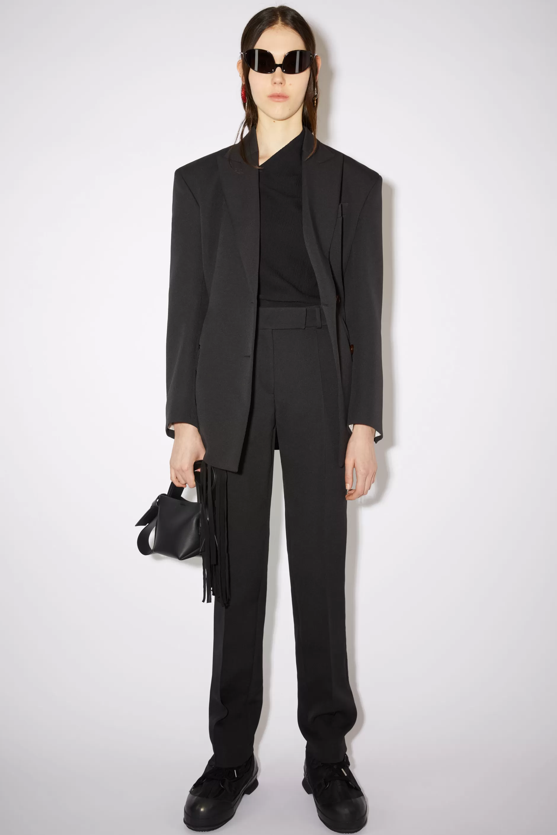 Acne Studios Figurnahe Hose Schwarz Online