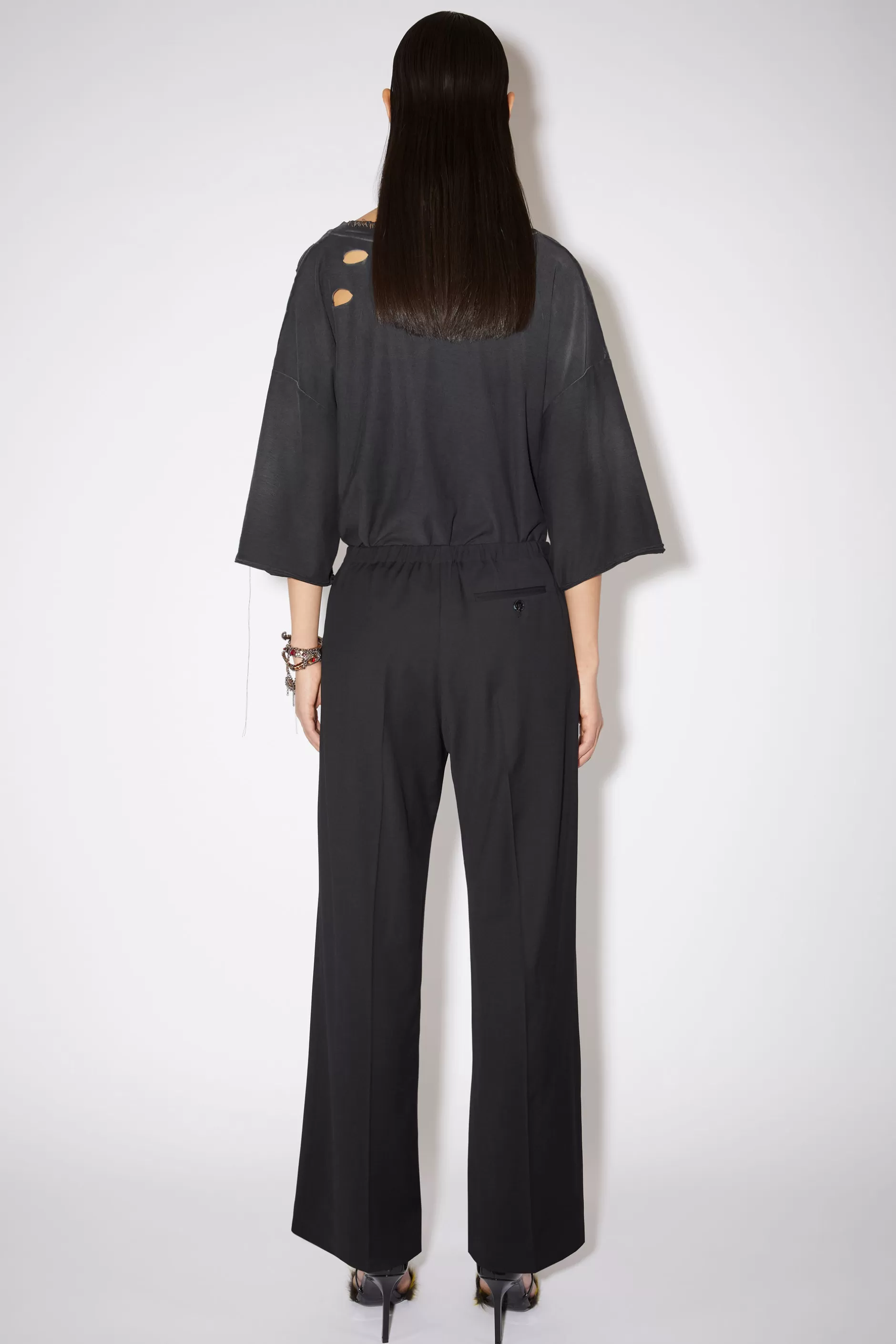 Acne Studios Figurnahe Hose Schwarz Flash Sale