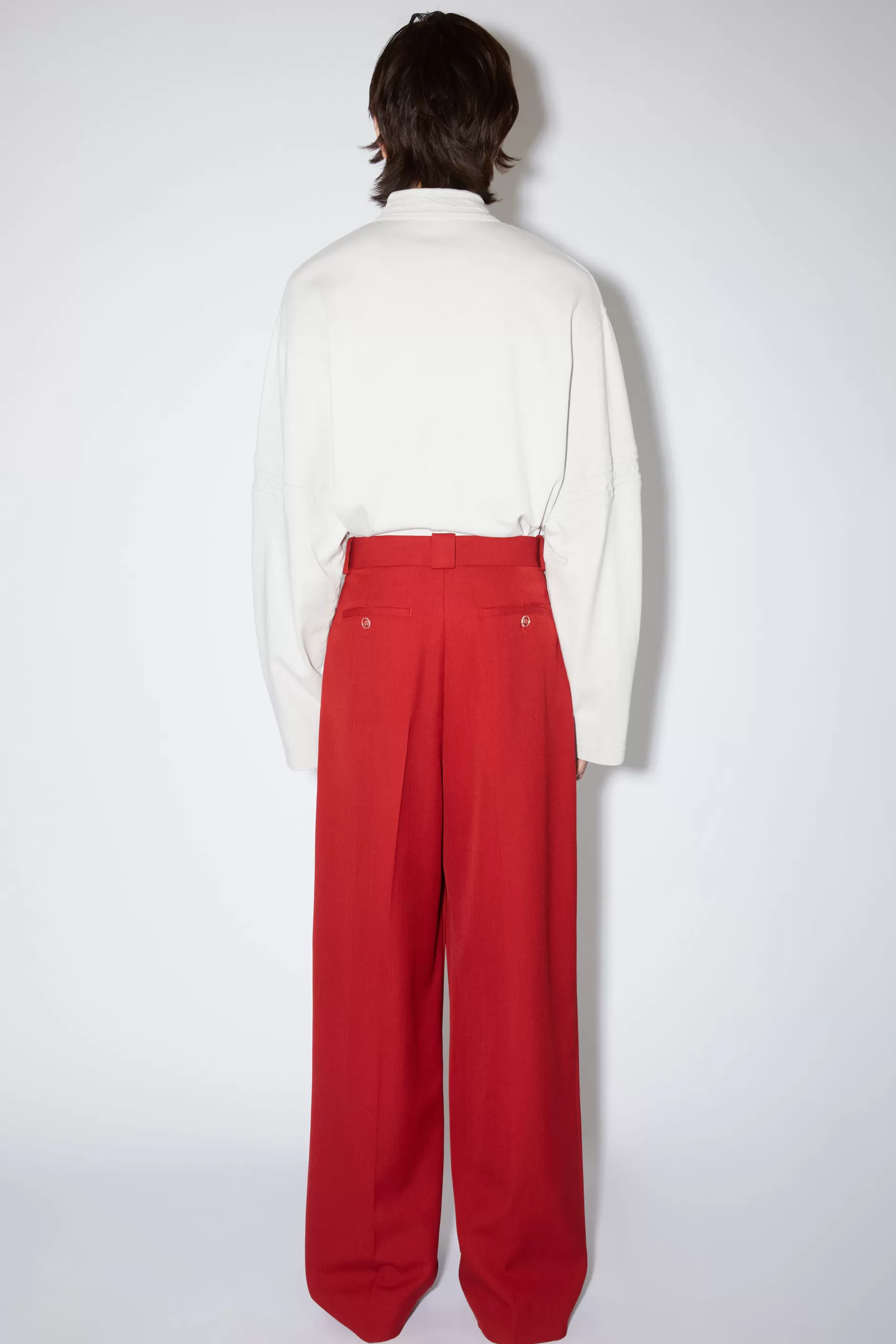 Acne Studios Figurnahe Hose Kirschrot Cheap