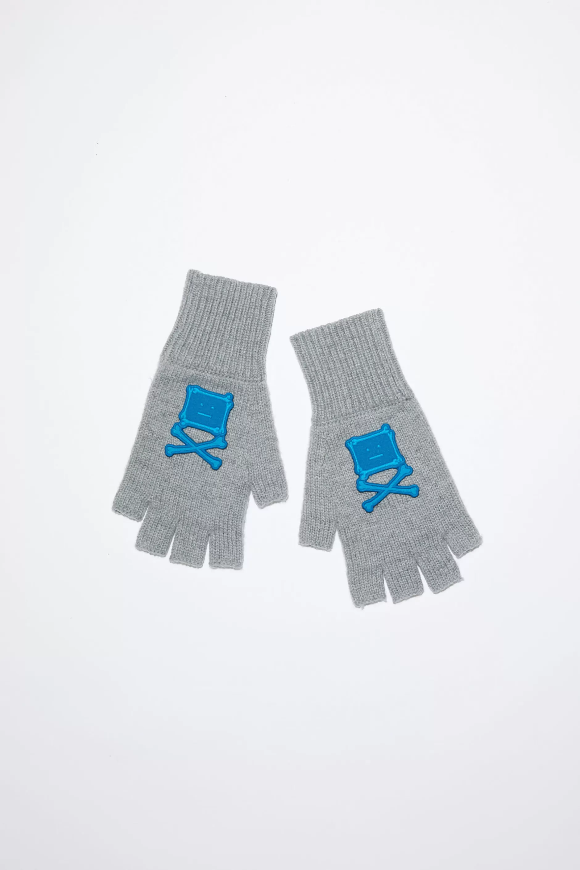 Acne Studios Fingerlose Handschuhe Grau Meliert Outlet